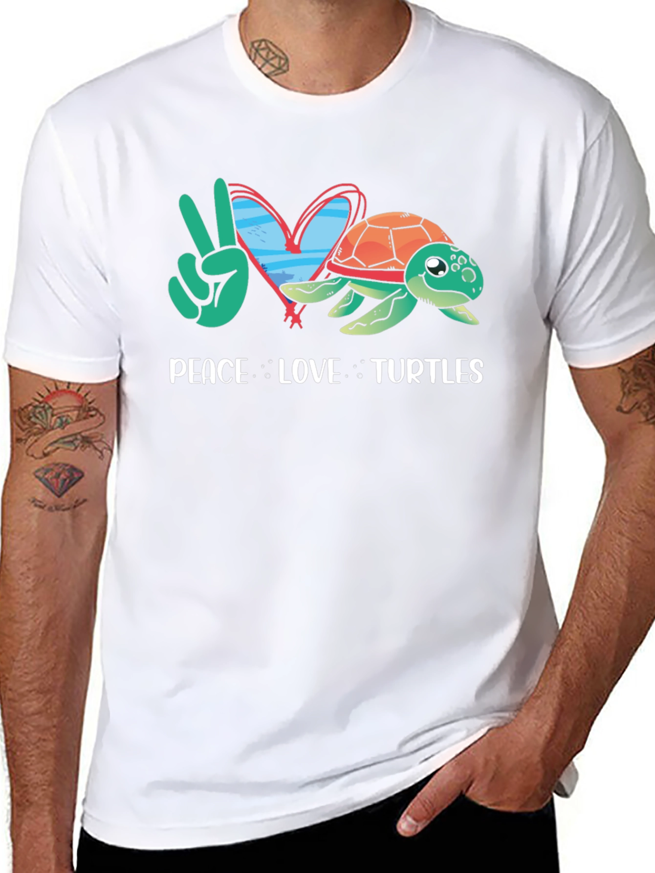 Peace Love Turtles Graphic T-Shirt