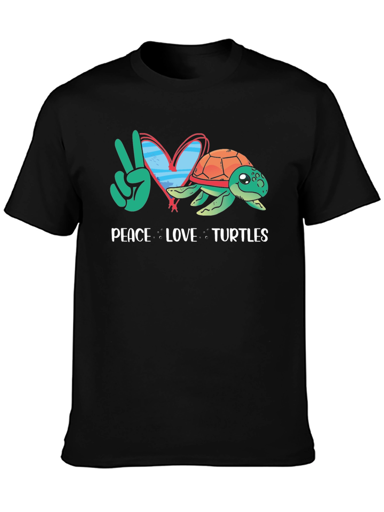 Peace Love Turtles Graphic T-Shirt