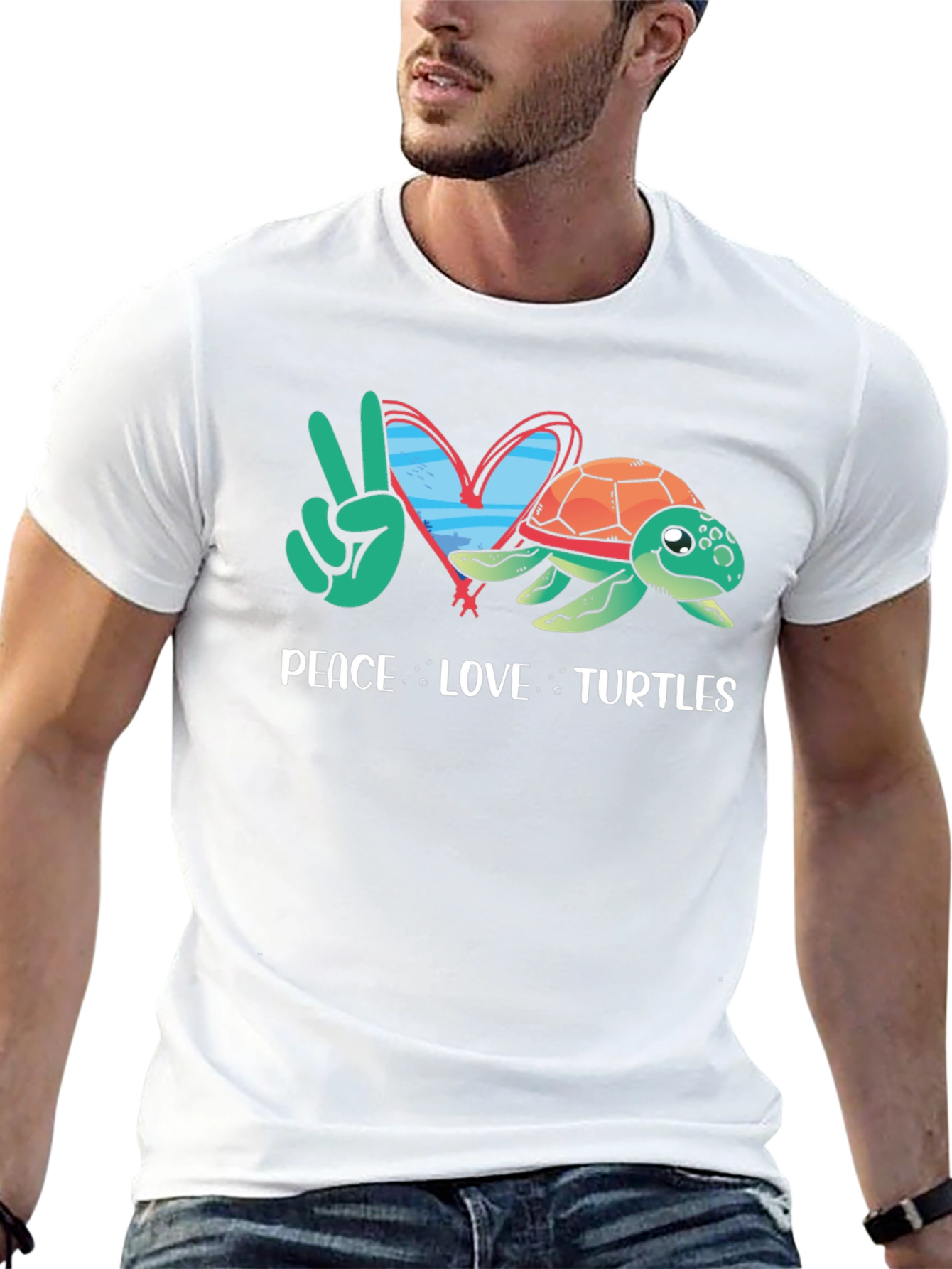 Peace Love Turtles Graphic T-Shirt