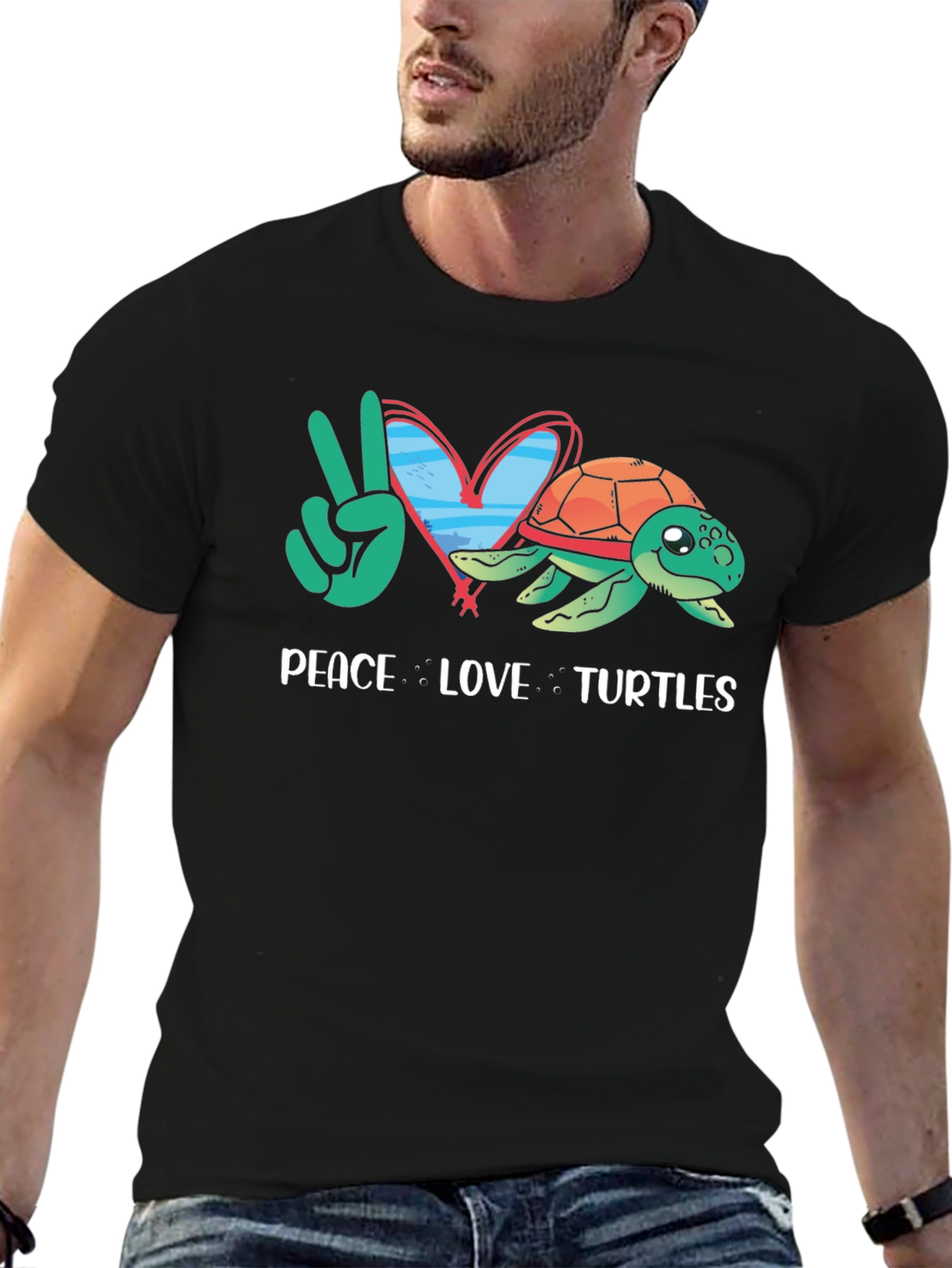 Peace Love Turtles Graphic T-Shirt