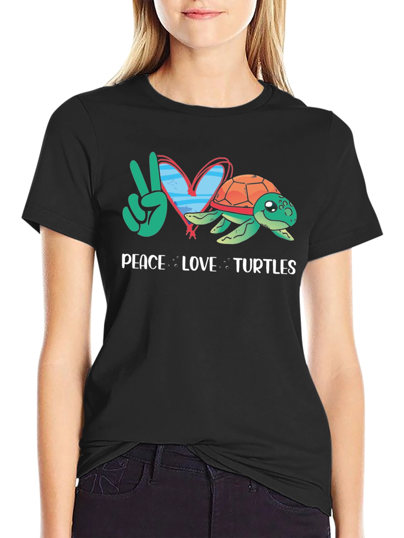 Peace Love Turtles Graphic T-Shirt