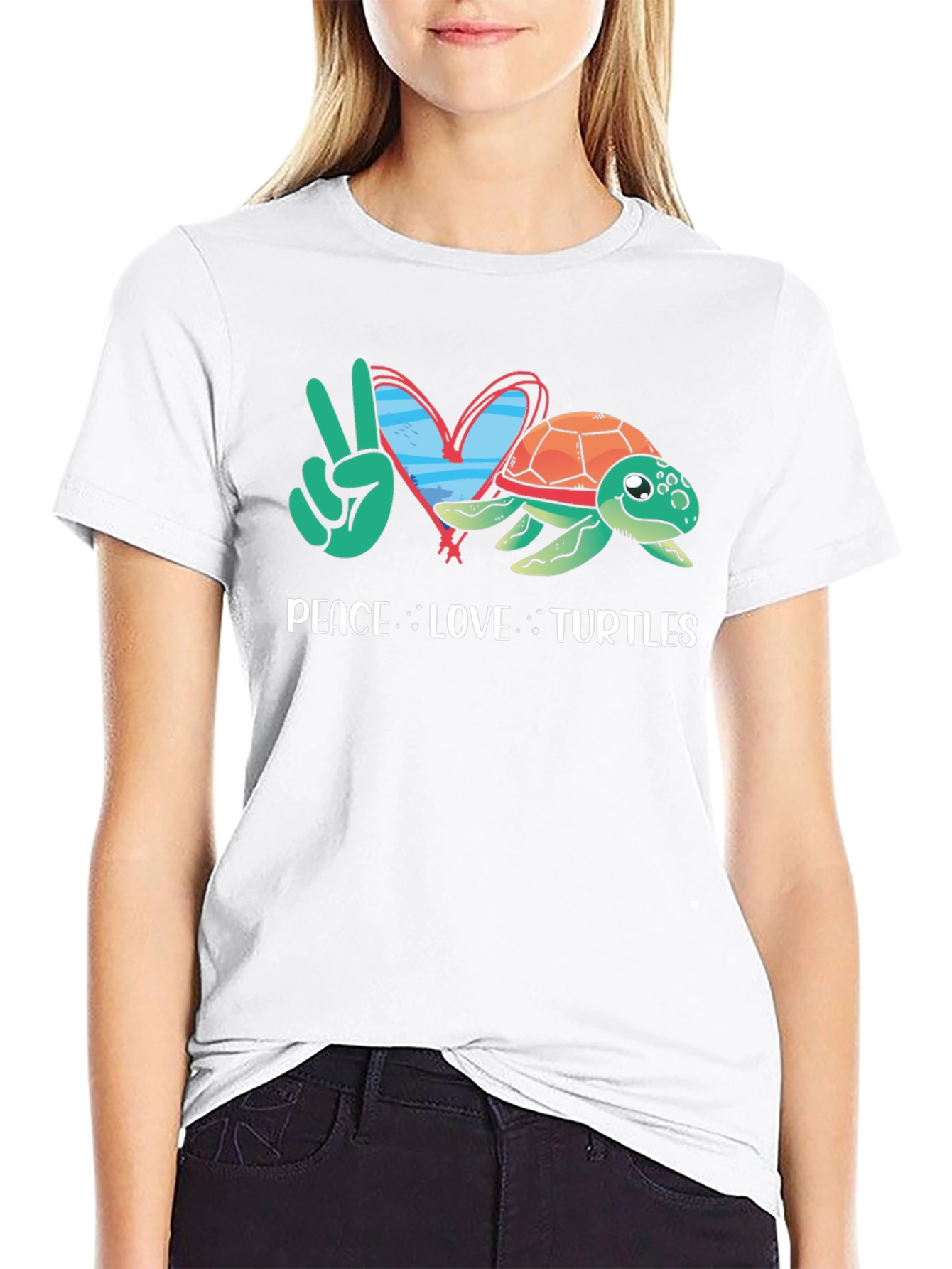 Peace Love Turtles Graphic T-Shirt