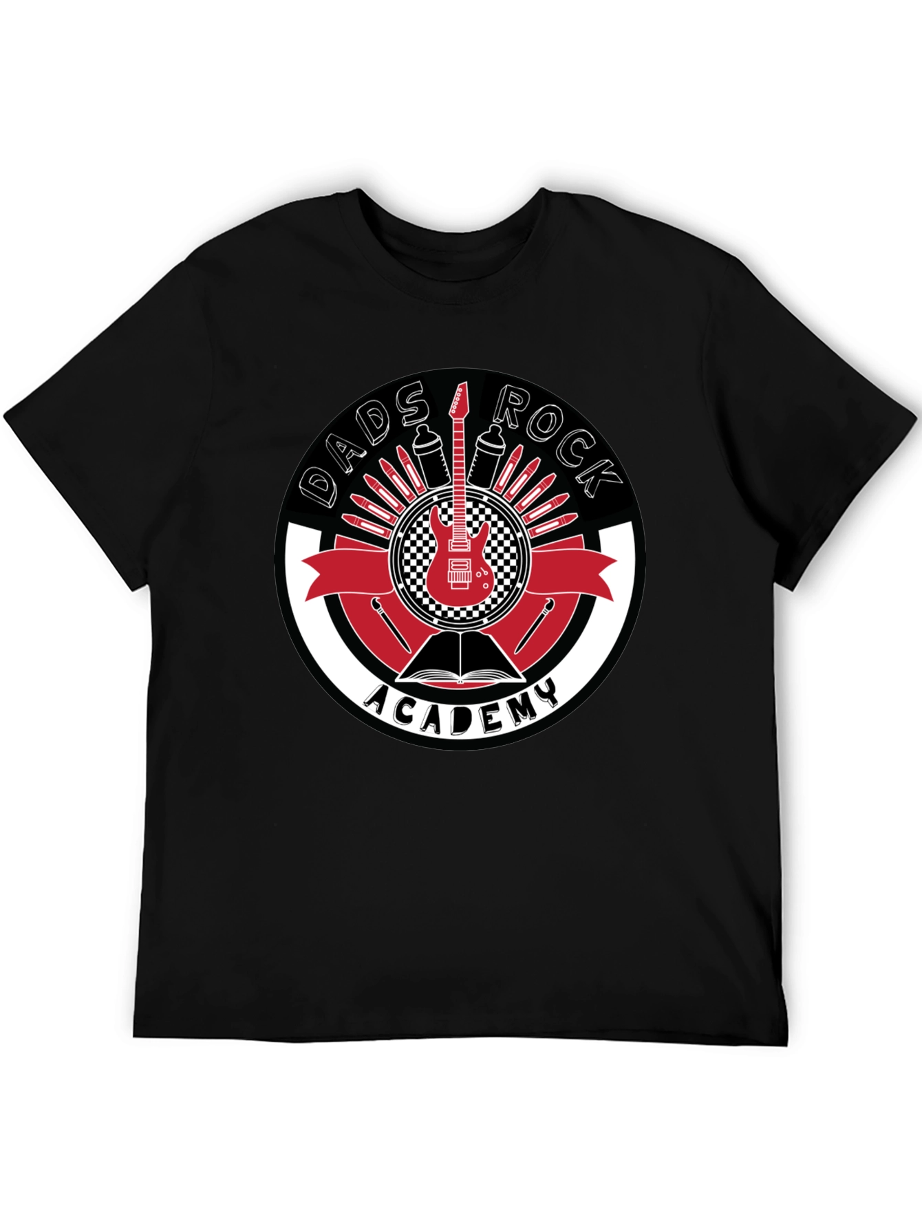 Dads Rock Academy Graphic Tee - Black Cotton Shirt