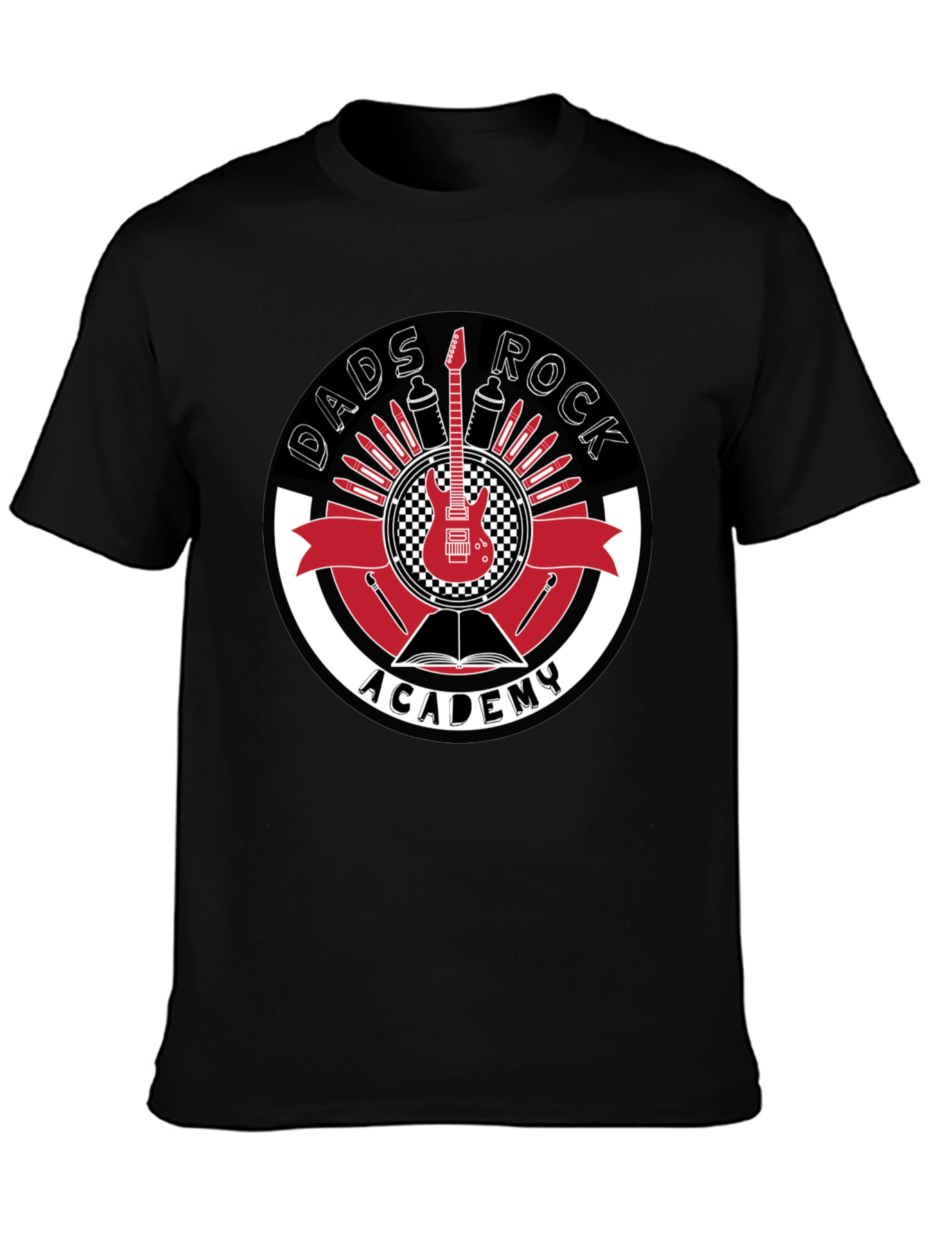 Dads Rock Academy Graphic Tee - Black Cotton Shirt