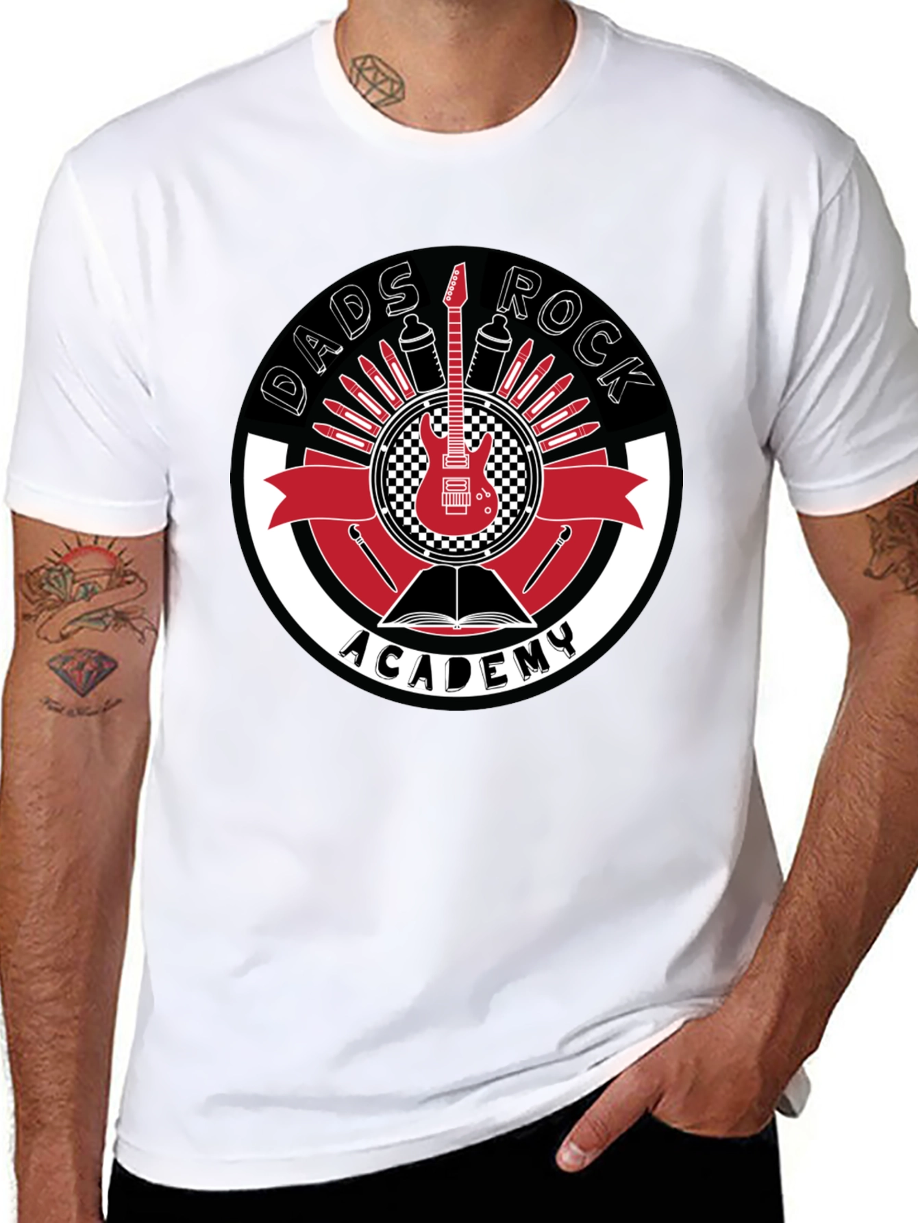 Dads Rock Academy Graphic Tee - Black Cotton Shirt