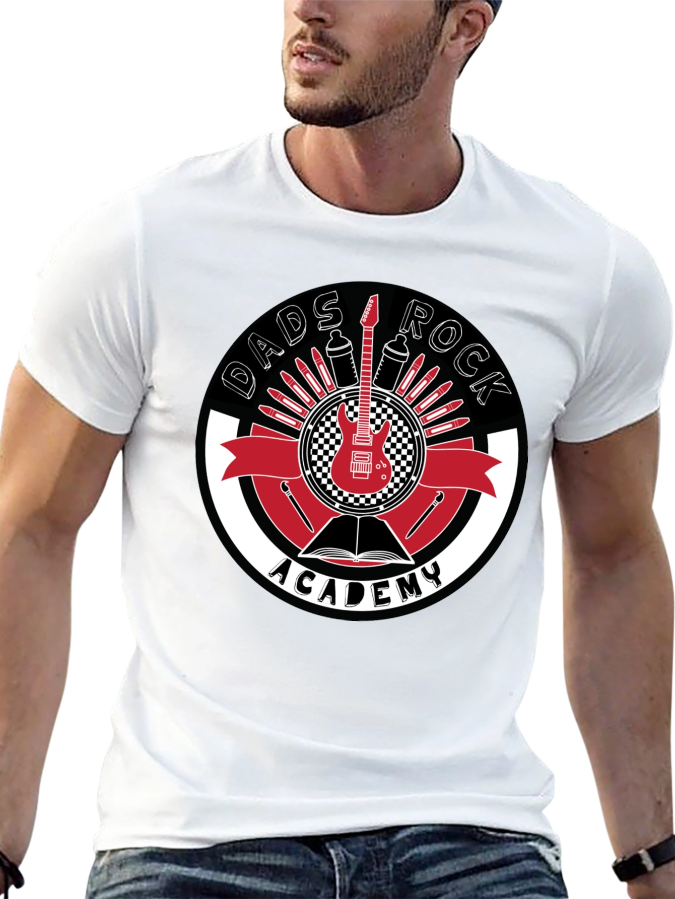 Dads Rock Academy Graphic Tee - Black Cotton Shirt