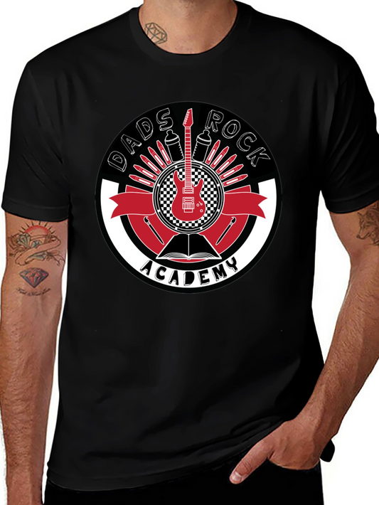 Dads Rock Academy Graphic Tee - Black Cotton Shirt