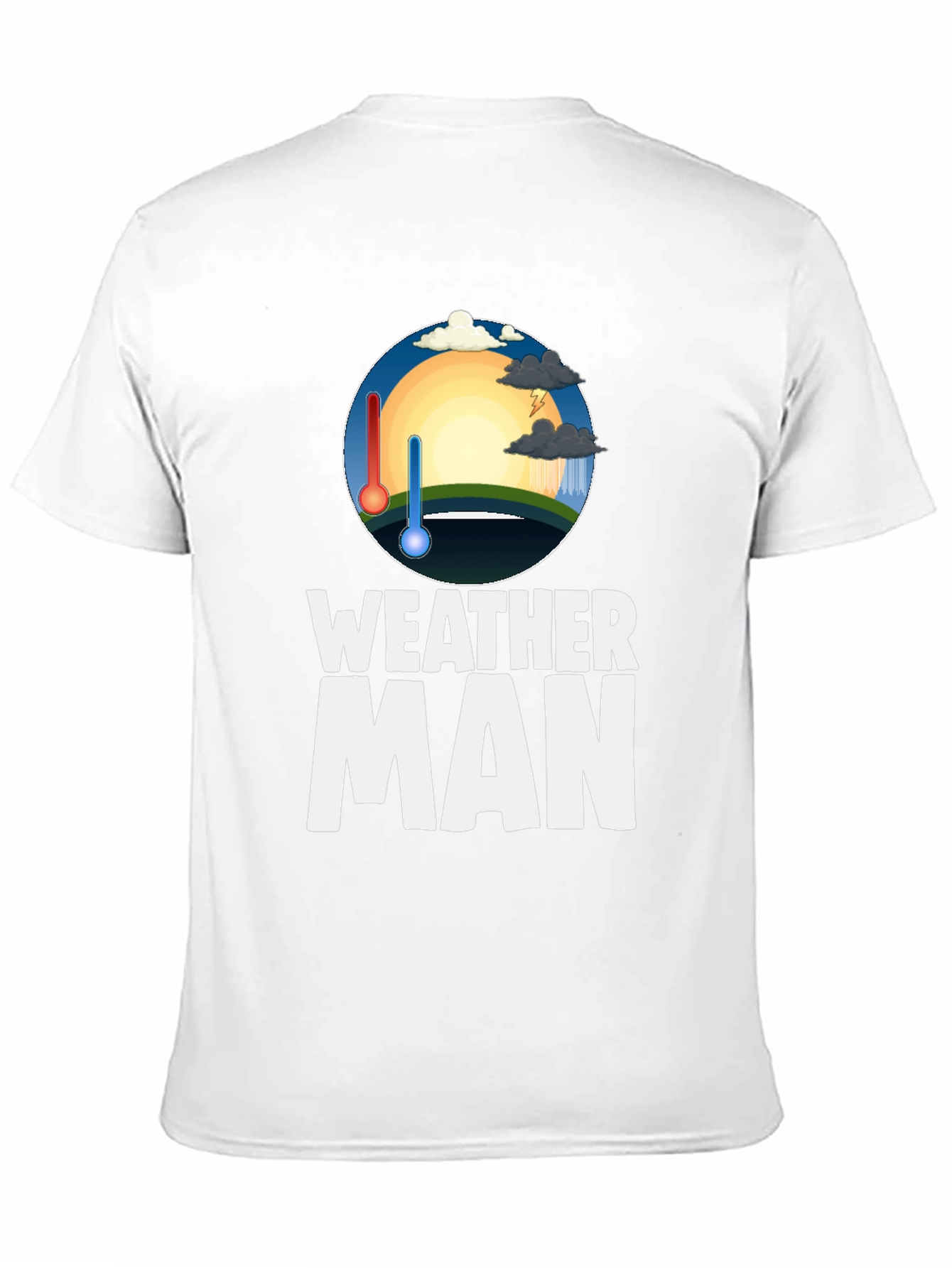 Weather Man Graphic Tee - Black Cotton T-Shirt