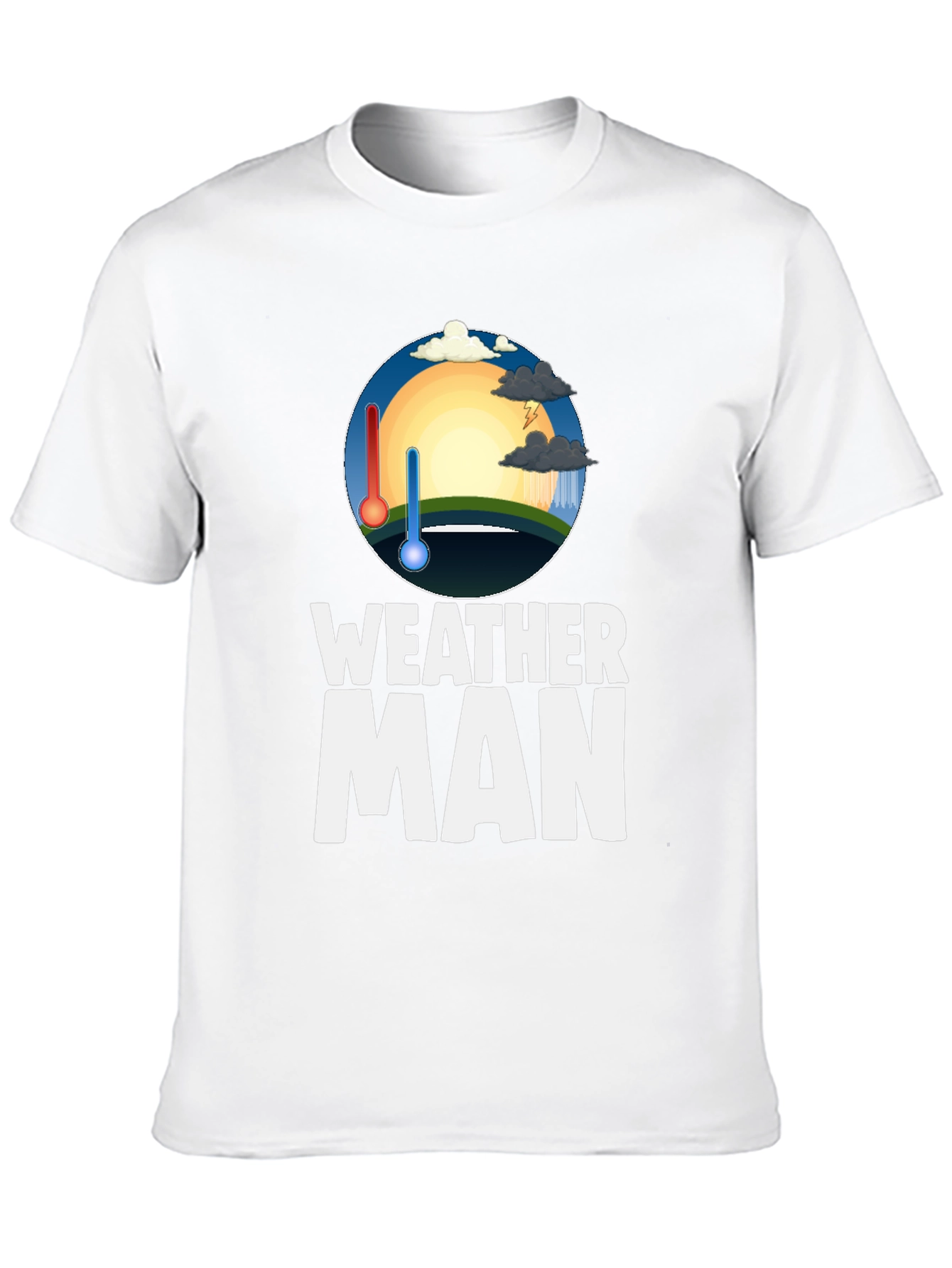 Weather Man Graphic Tee - Black Cotton T-Shirt