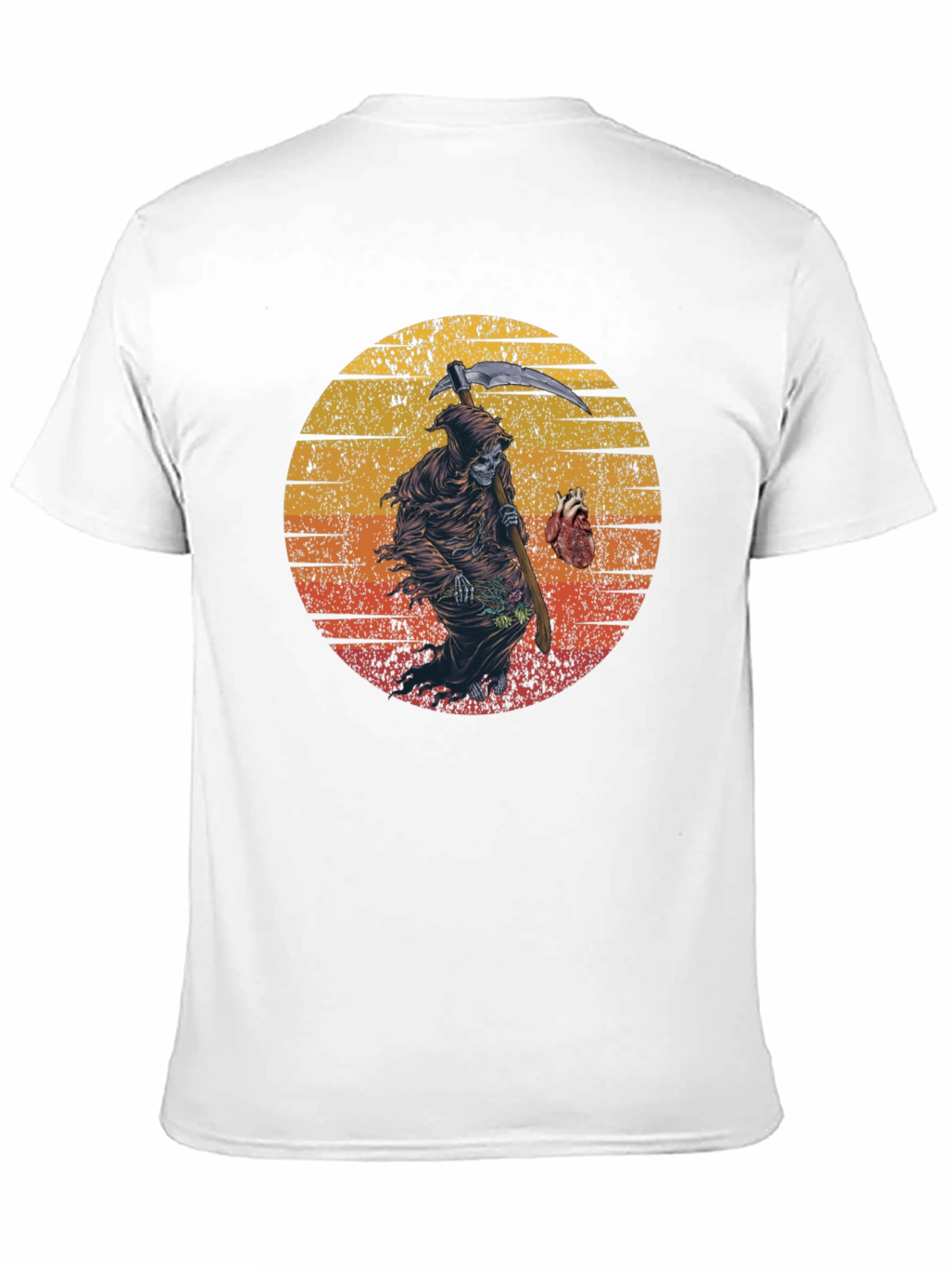 Grim Reaper Graphic T-Shirt Skull Heart Design