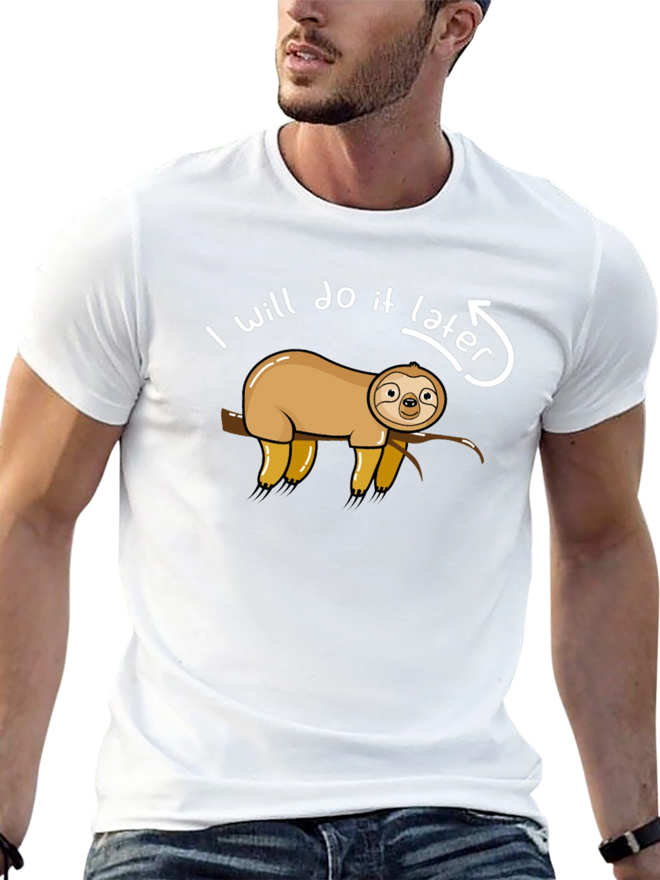 Funny Sloth Ill Do It Later Graphic T-Shirt