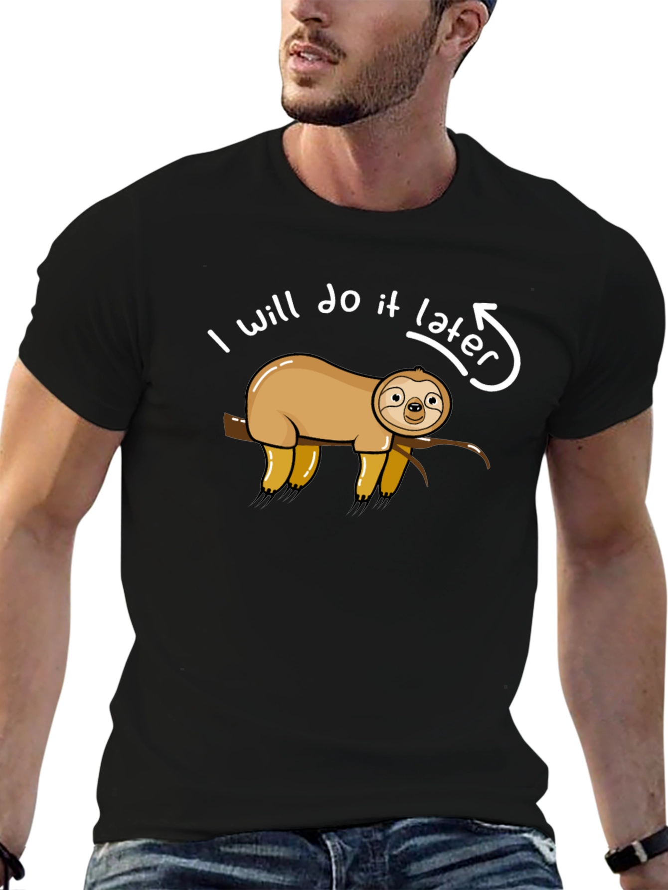 Funny Sloth Ill Do It Later Graphic T-Shirt