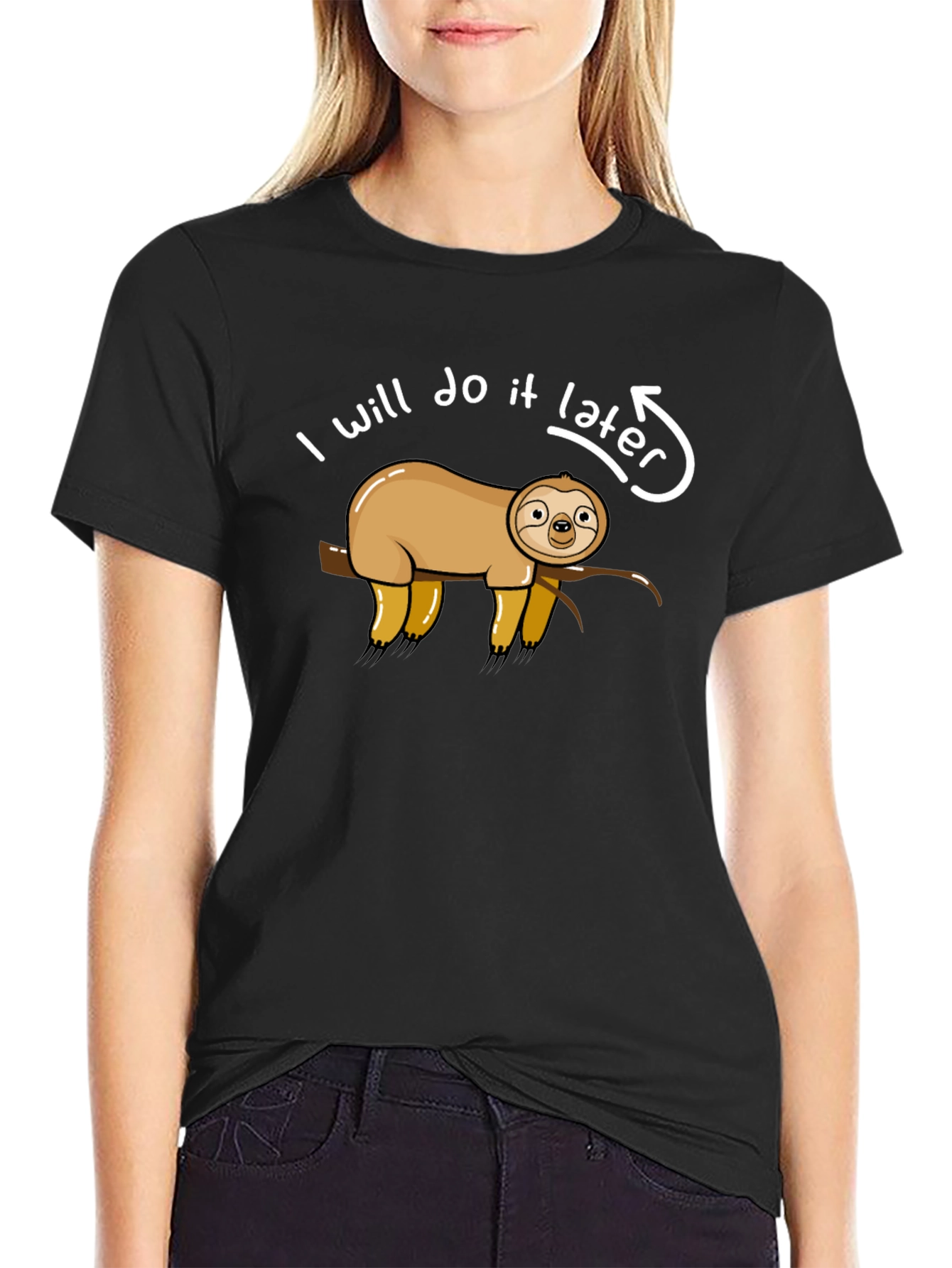 Funny Sloth Ill Do It Later Graphic T-Shirt