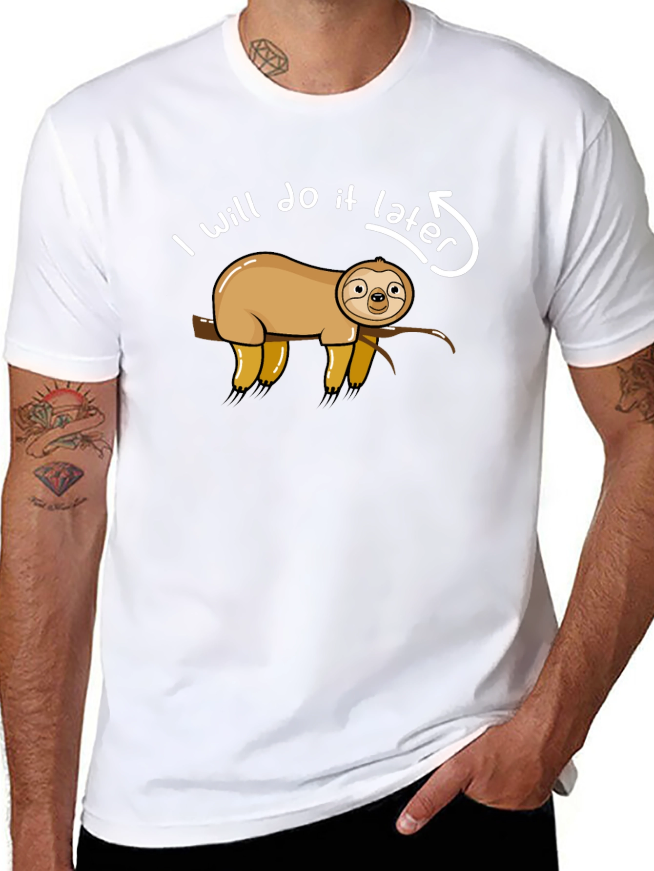 Funny Sloth Ill Do It Later Graphic T-Shirt