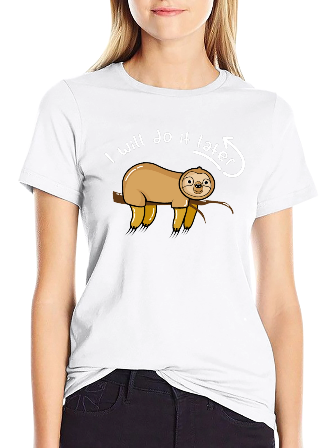 Funny Sloth Ill Do It Later Graphic T-Shirt