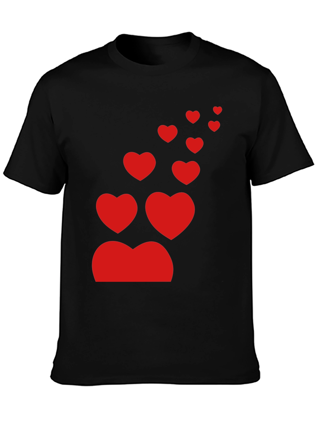 Black T-Shirt with Red Heart Design