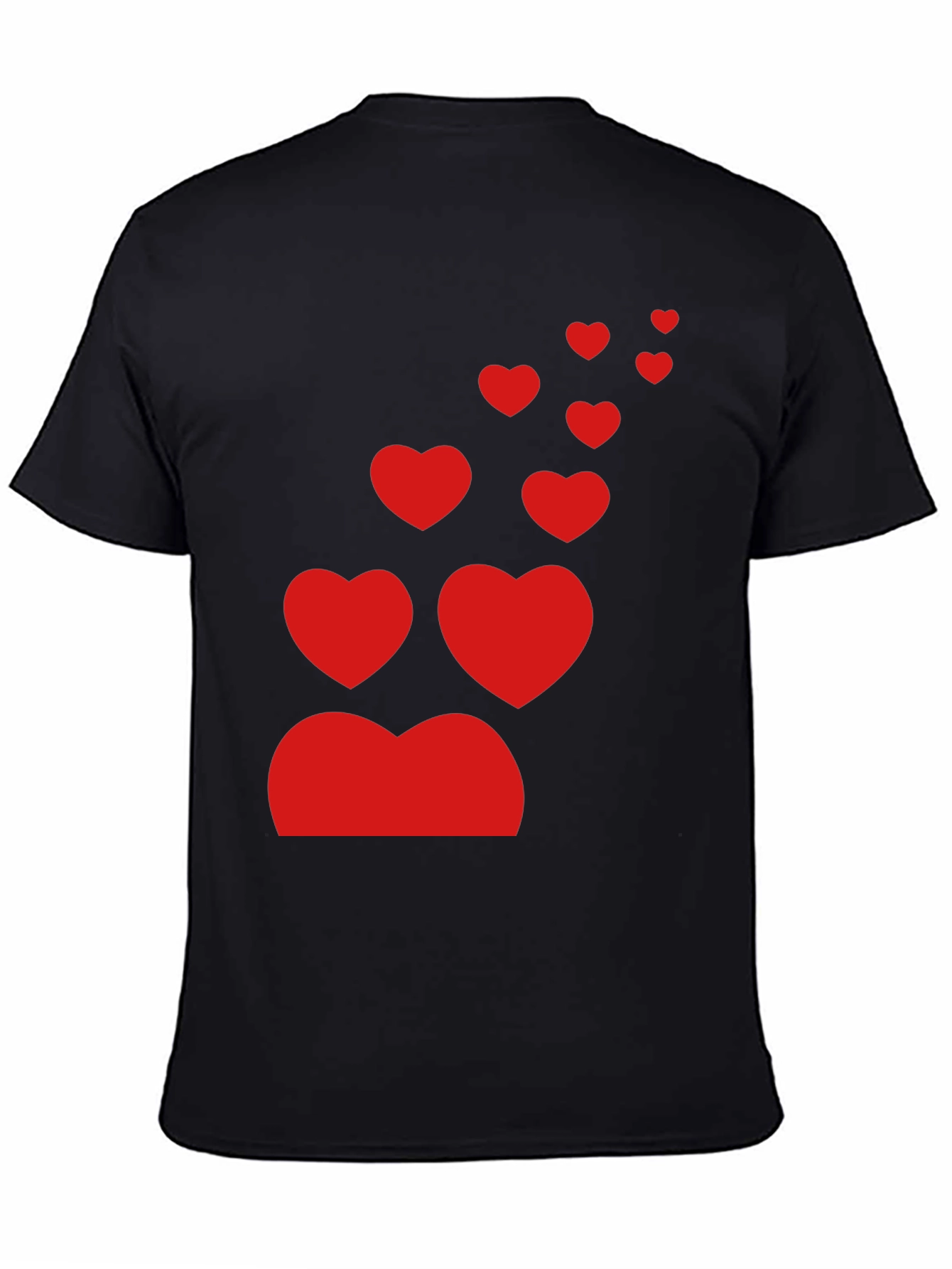 Black T-Shirt with Red Heart Design