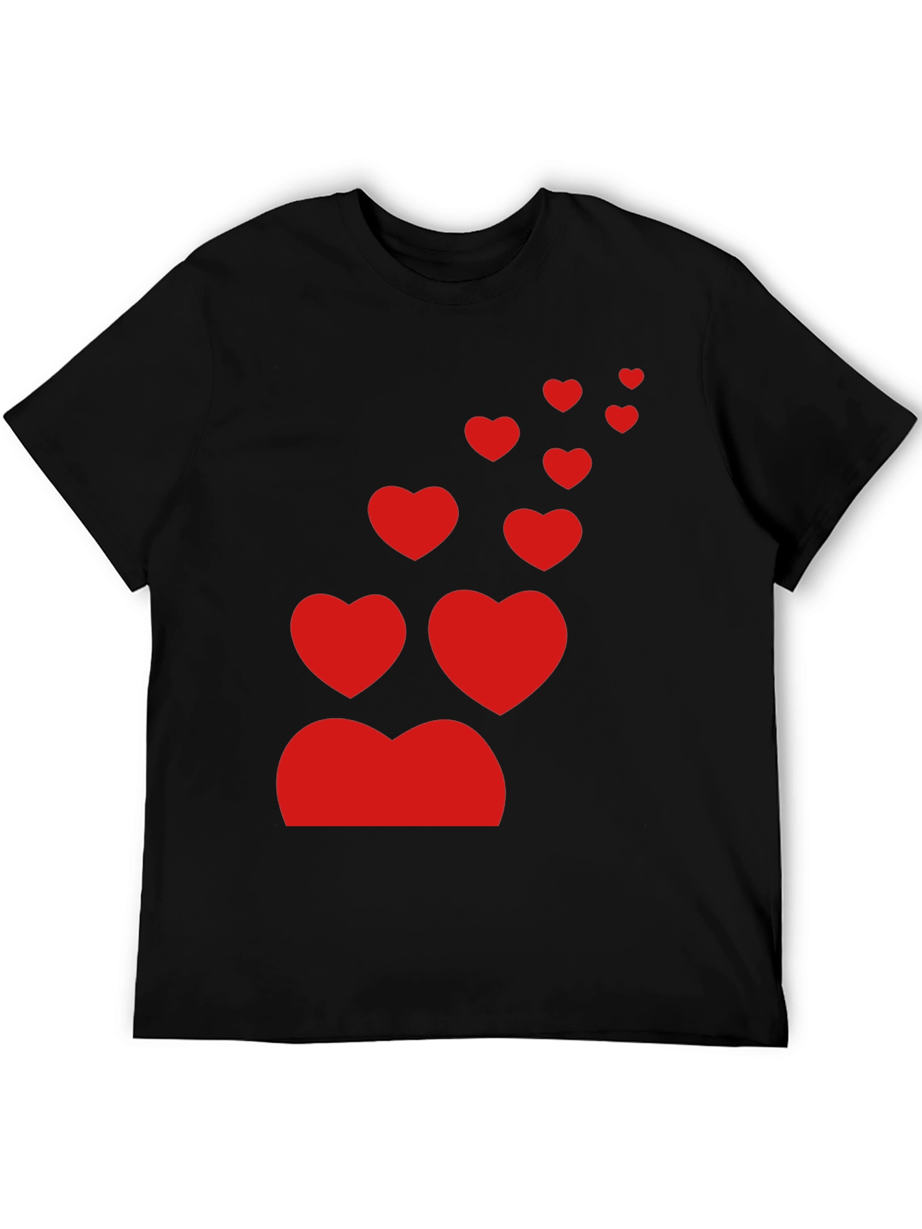 Black T-Shirt with Red Heart Design