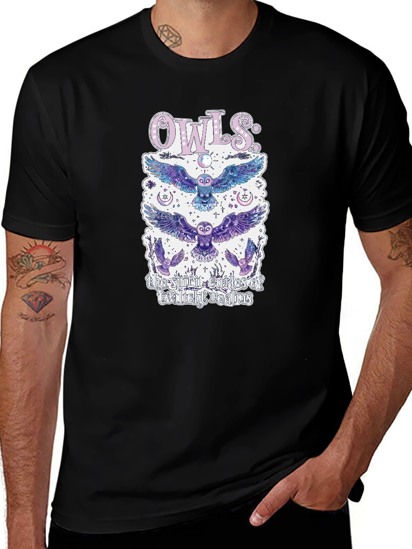 Mystical Owls Graphic T-Shirt - Spirit Guides Design