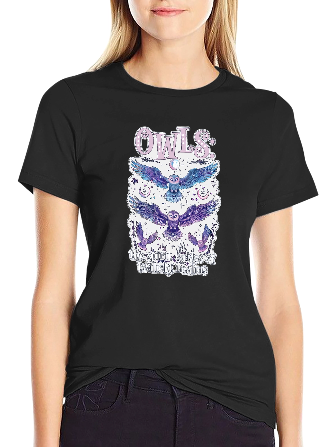 Mystical Owls Graphic T-Shirt - Spirit Guides Design
