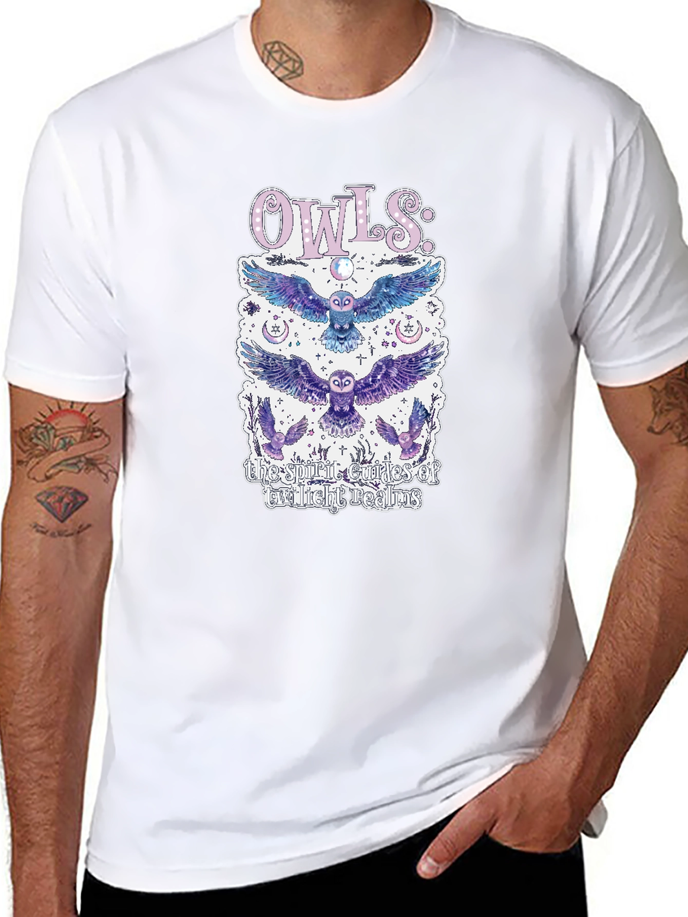 Mystical Owls Graphic T-Shirt - Spirit Guides Design