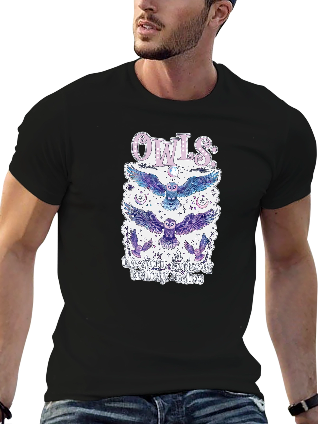 Mystical Owls Graphic T-Shirt - Spirit Guides Design