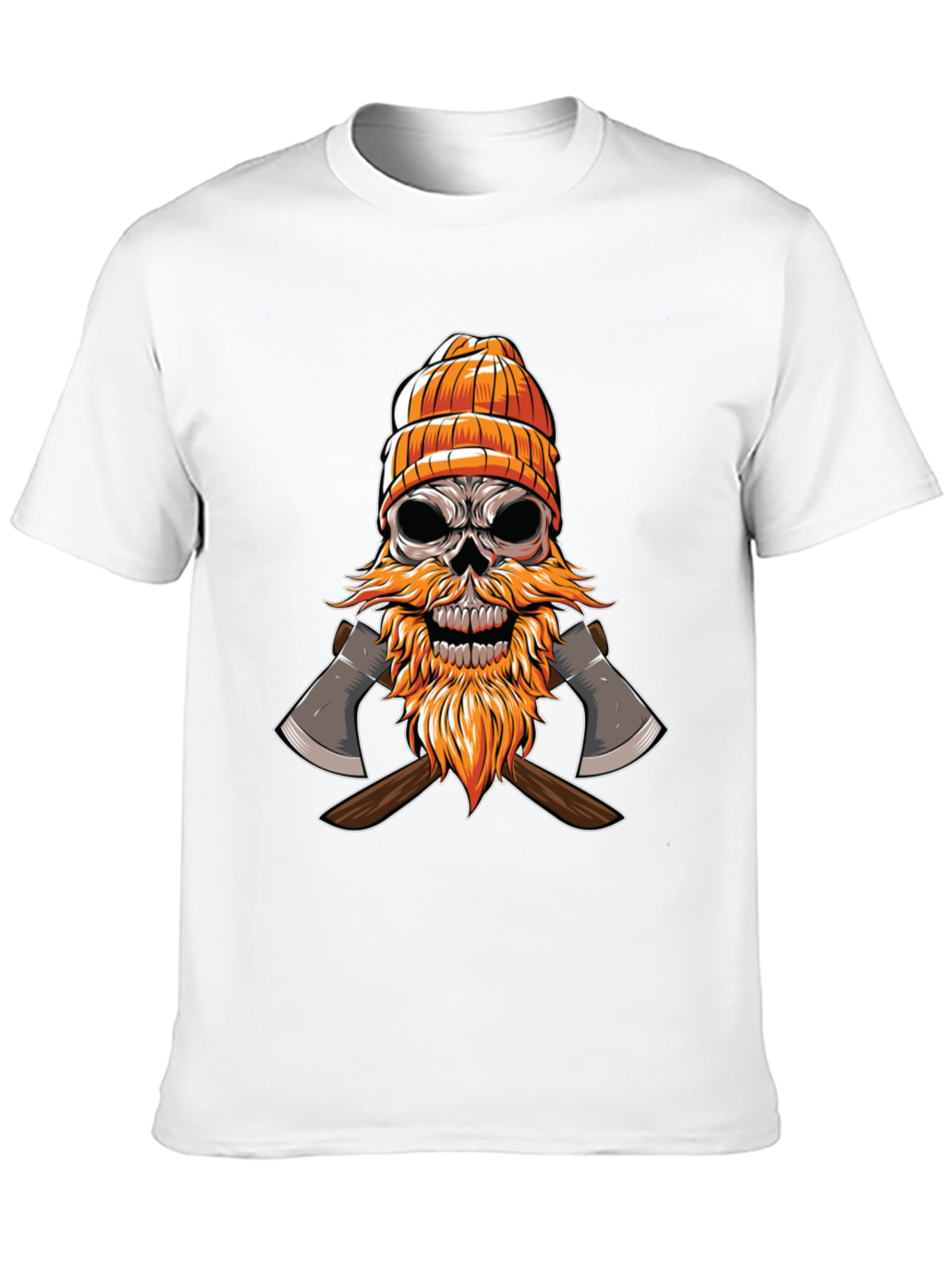 Skull Lumberjack Graphic Tee - Black Cotton Shirt