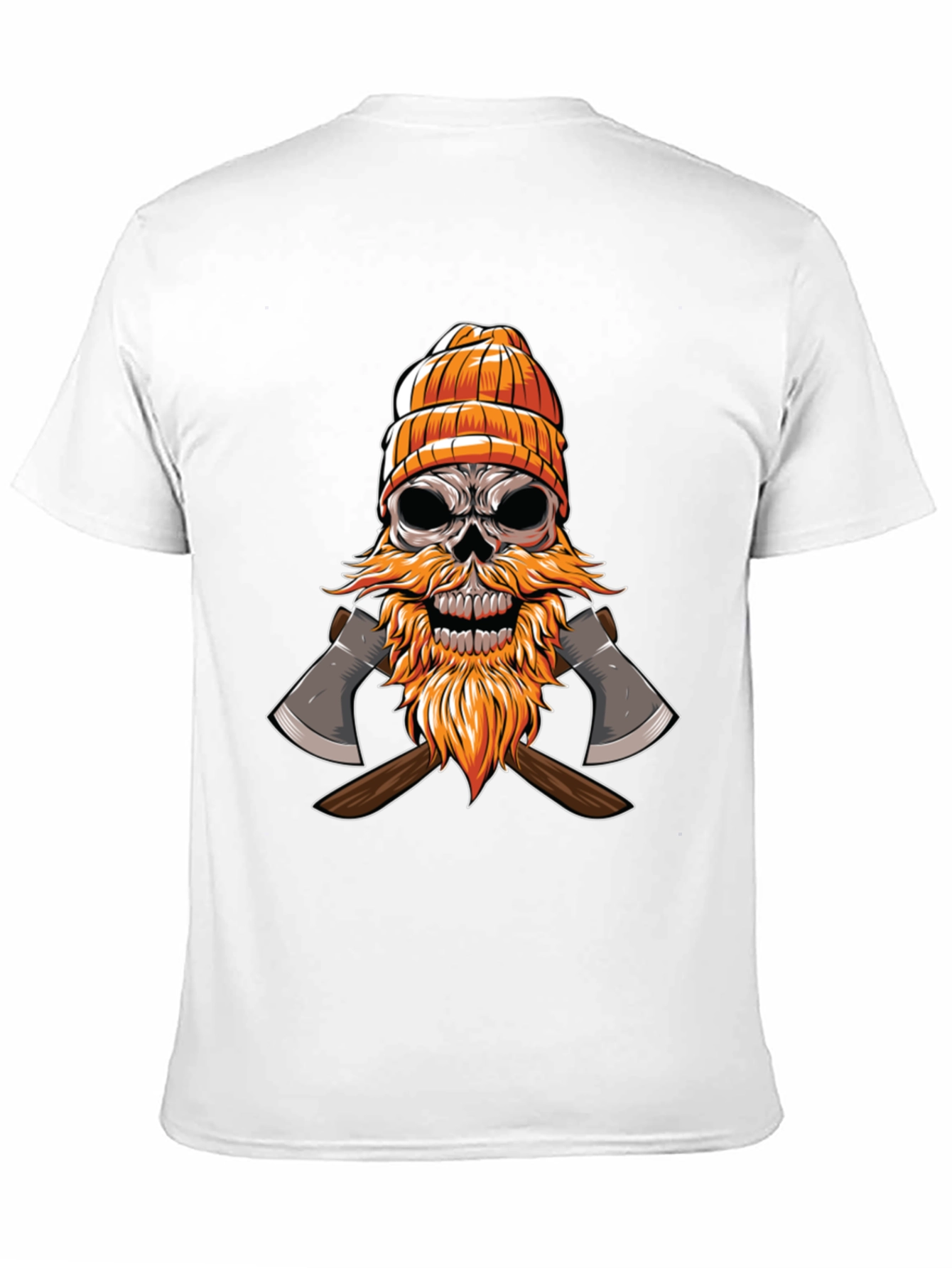 Skull Lumberjack Graphic Tee - Black Cotton Shirt