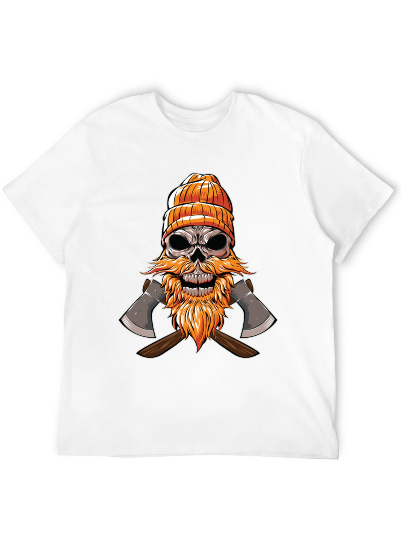 Skull Lumberjack Graphic Tee - Black Cotton Shirt