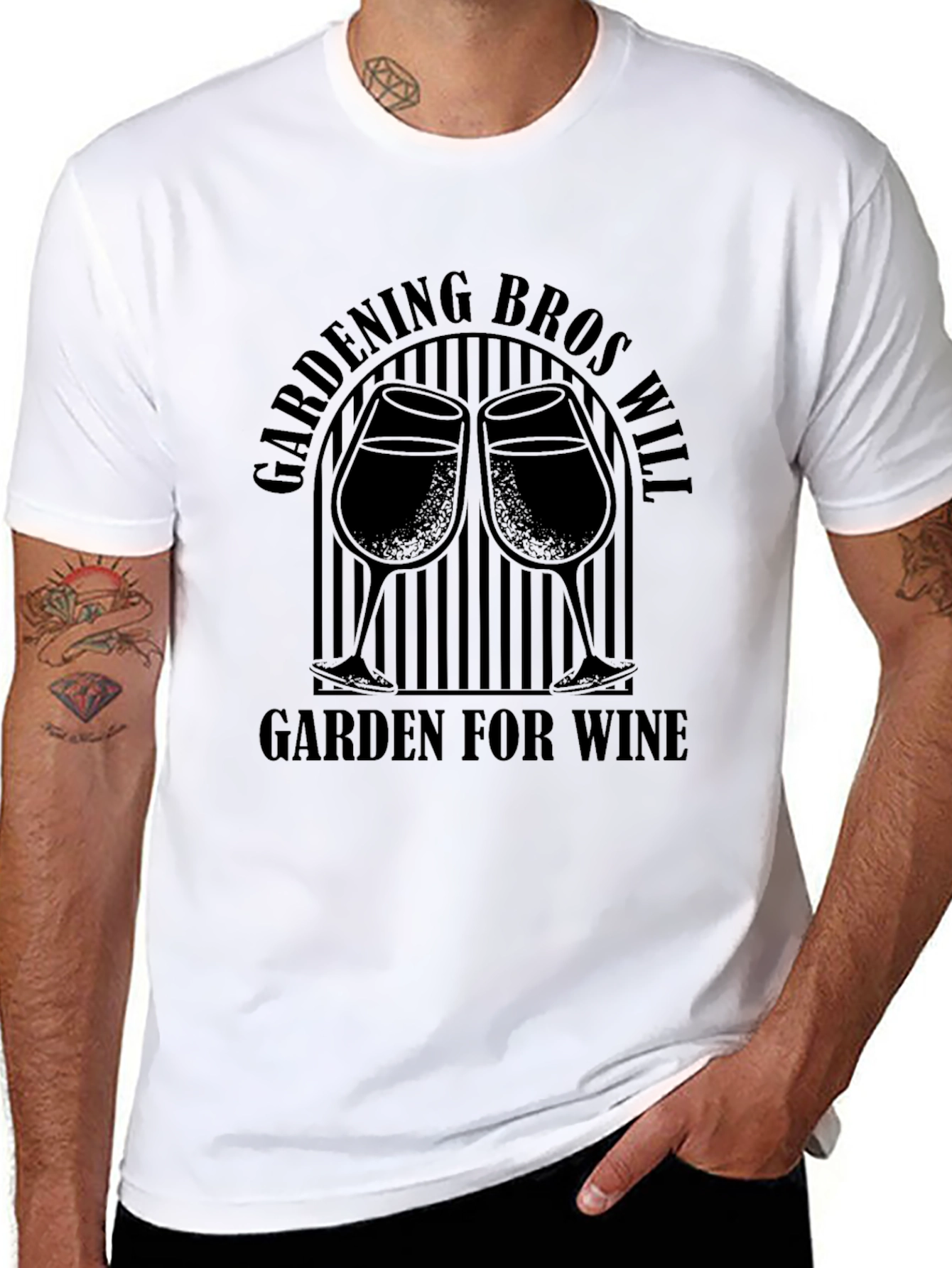 Gardening Bros Wine Garden Black T-Shirt