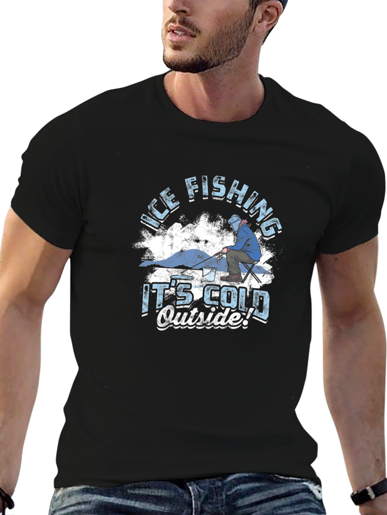 Ice Fishing T-Shirt - Its Cold Outside Graphic Tee