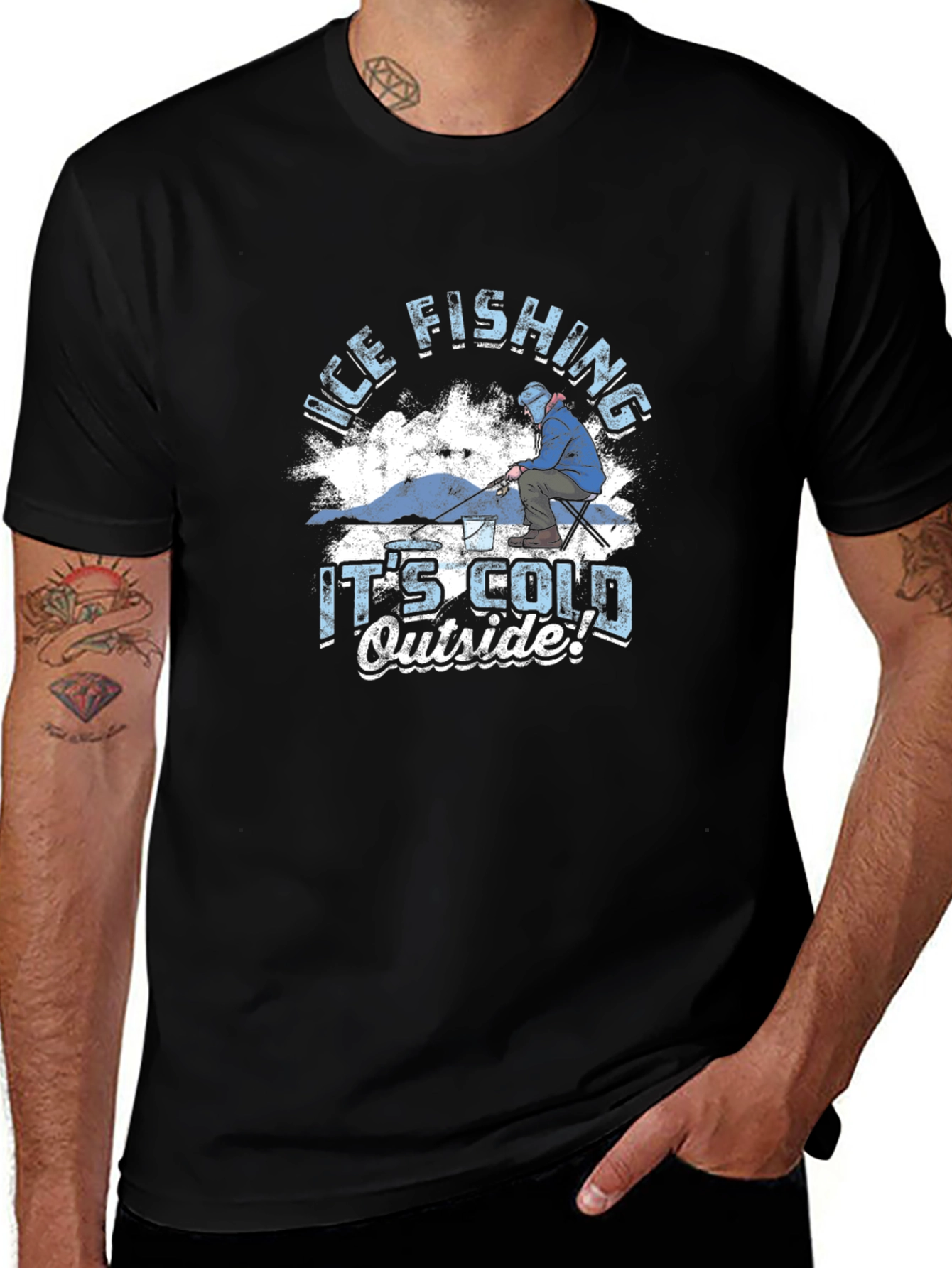 Ice Fishing T-Shirt - Its Cold Outside Graphic Tee