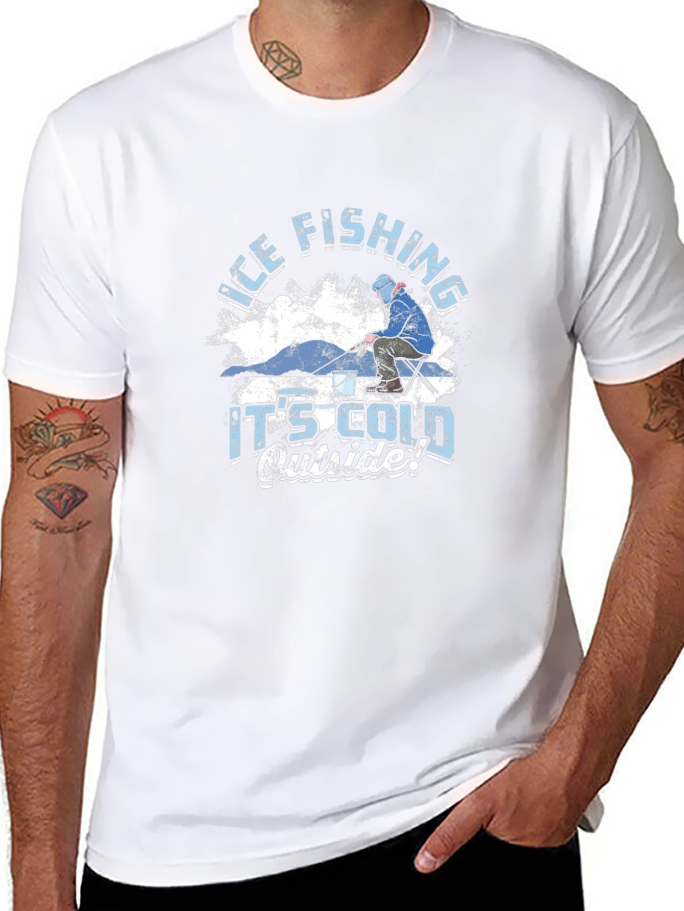 Ice Fishing T-Shirt - Its Cold Outside Graphic Tee