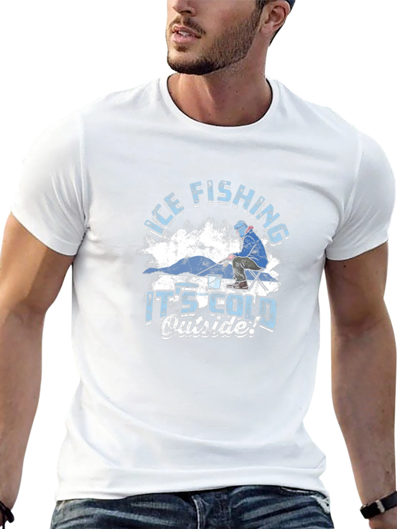 Ice Fishing T-Shirt - Its Cold Outside Graphic Tee