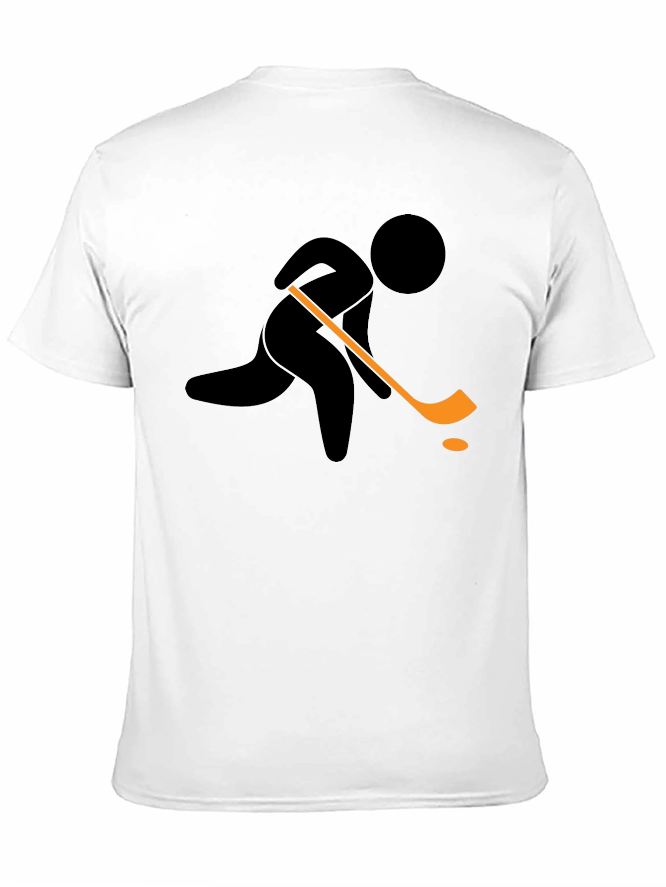 Hockey Player Graphic T-Shirt - Black Cotton Tee