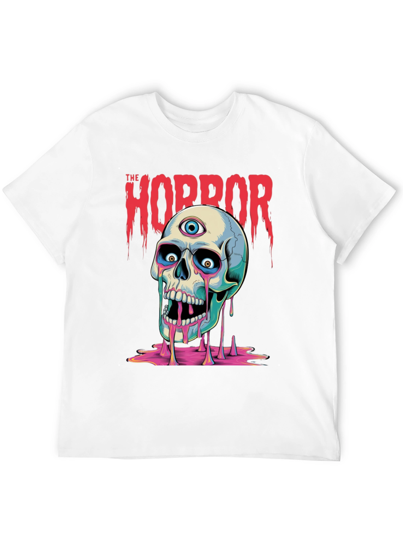 Horror Skull Graphic Print T-Shirt - Mens