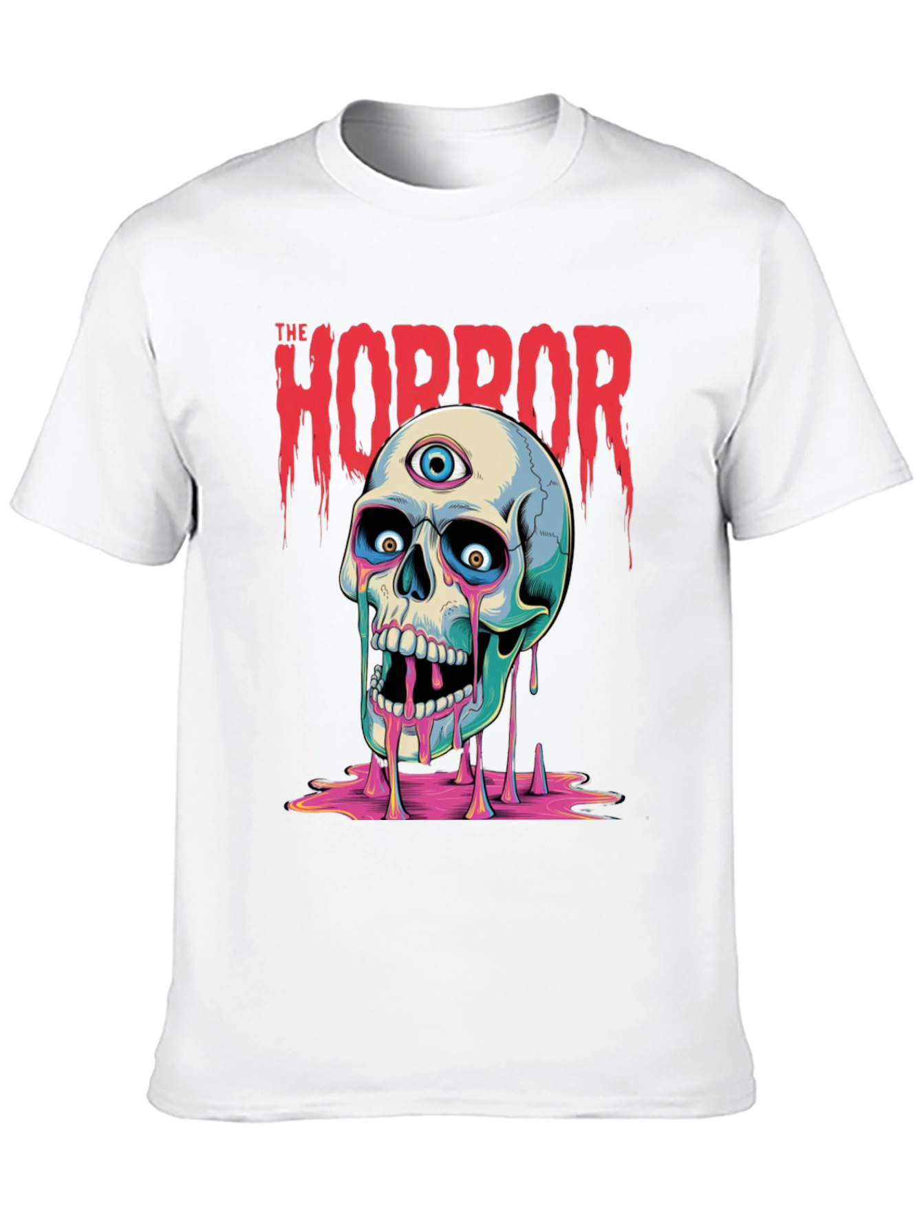 Horror Skull Graphic Print T-Shirt - Mens