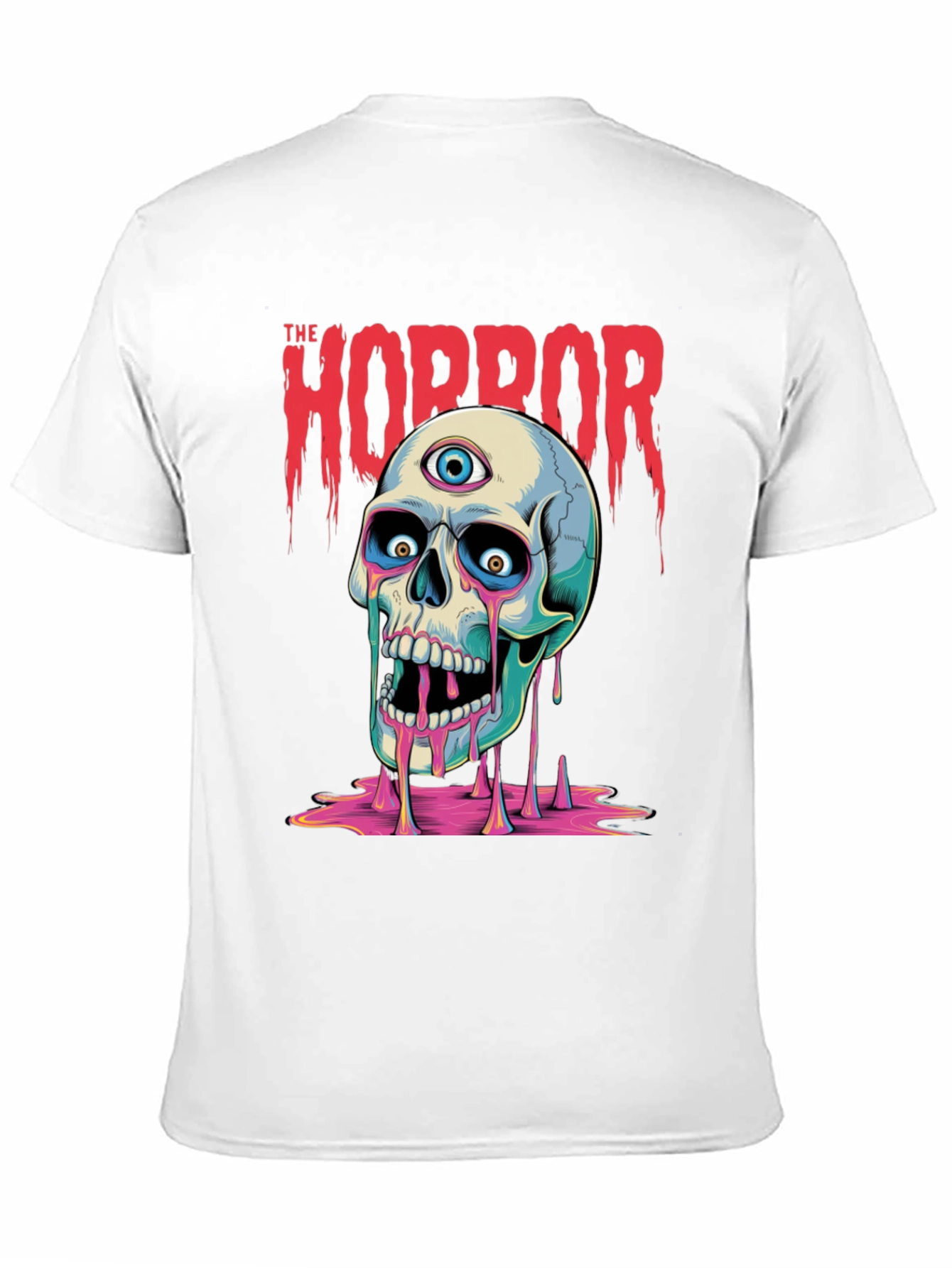 Horror Skull Graphic Print T-Shirt - Mens