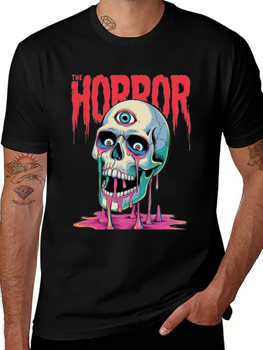 Horror Skull Graphic Print T-Shirt - Mens