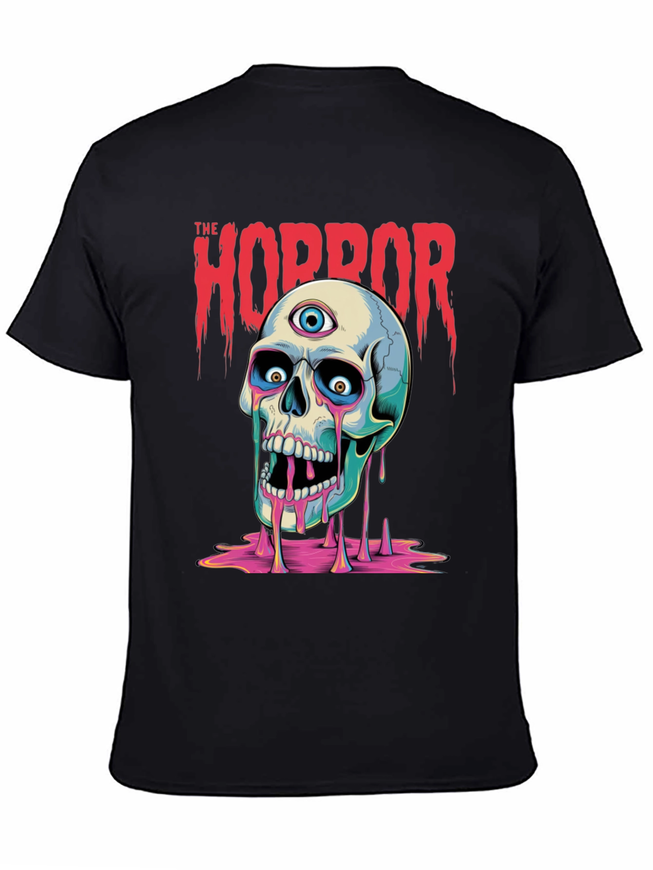 Horror Skull Graphic Print T-Shirt - Mens