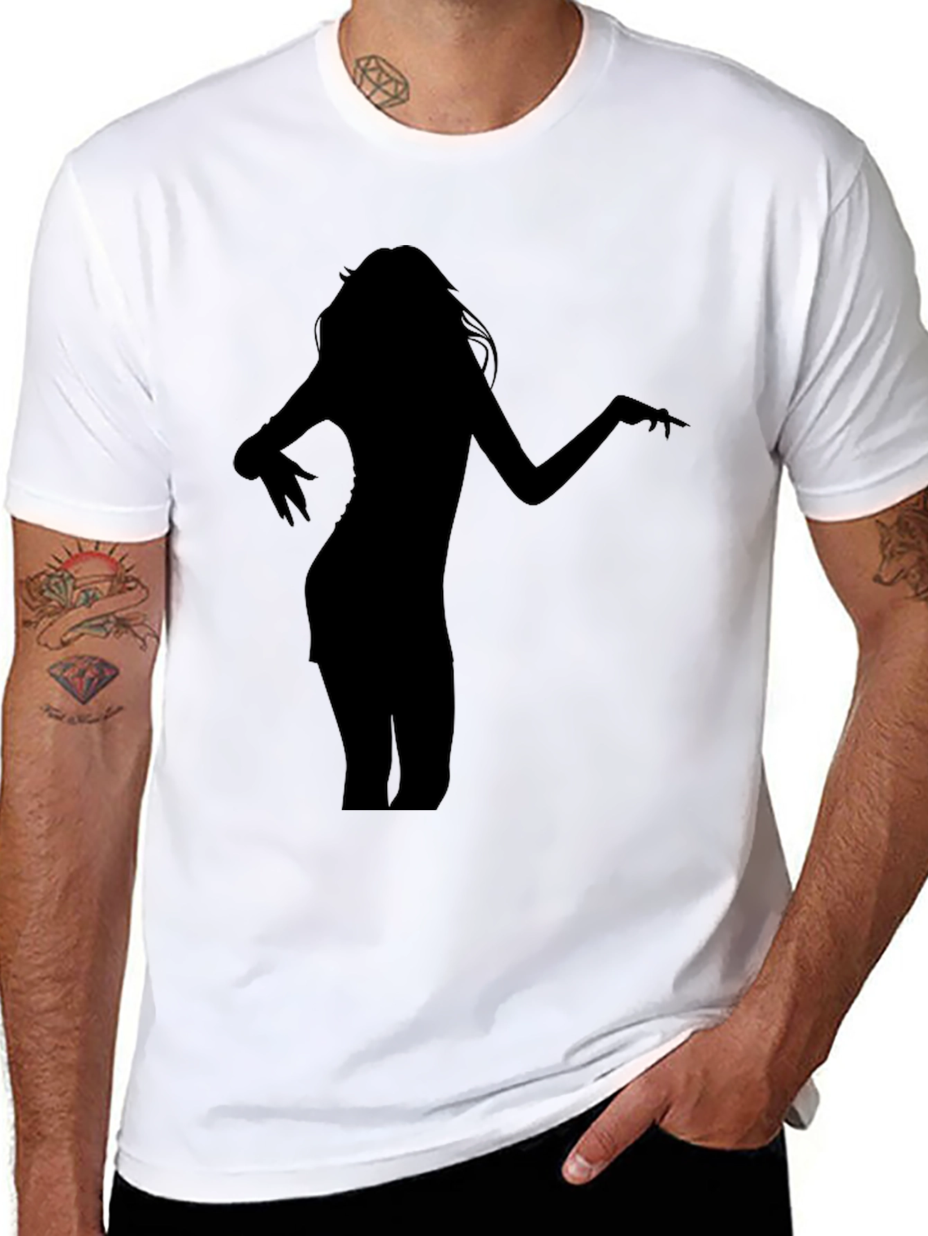 Silhouette Woman Graphic Tee - Stylish Black T-Shirt
