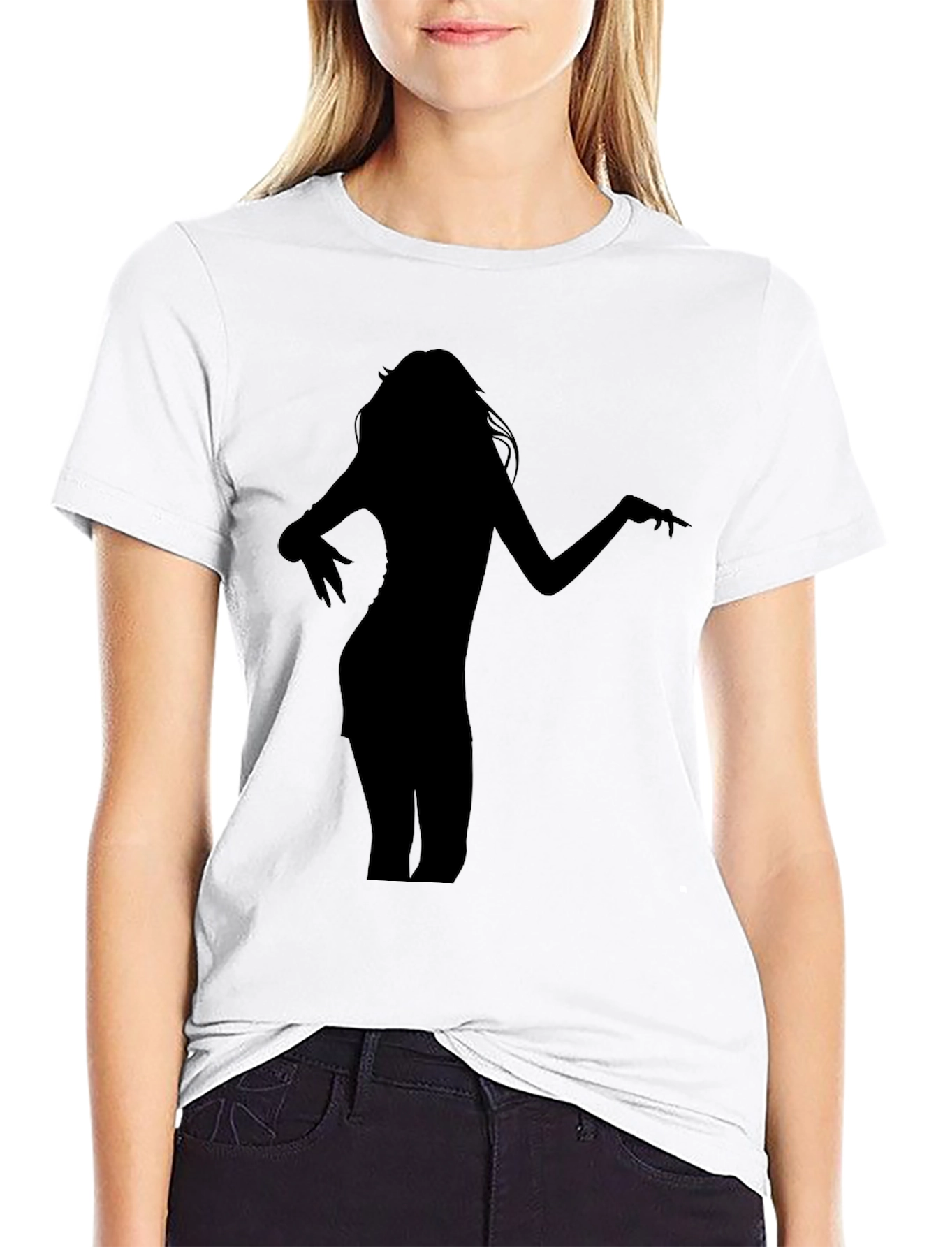 Silhouette Woman Graphic Tee - Stylish Black T-Shirt