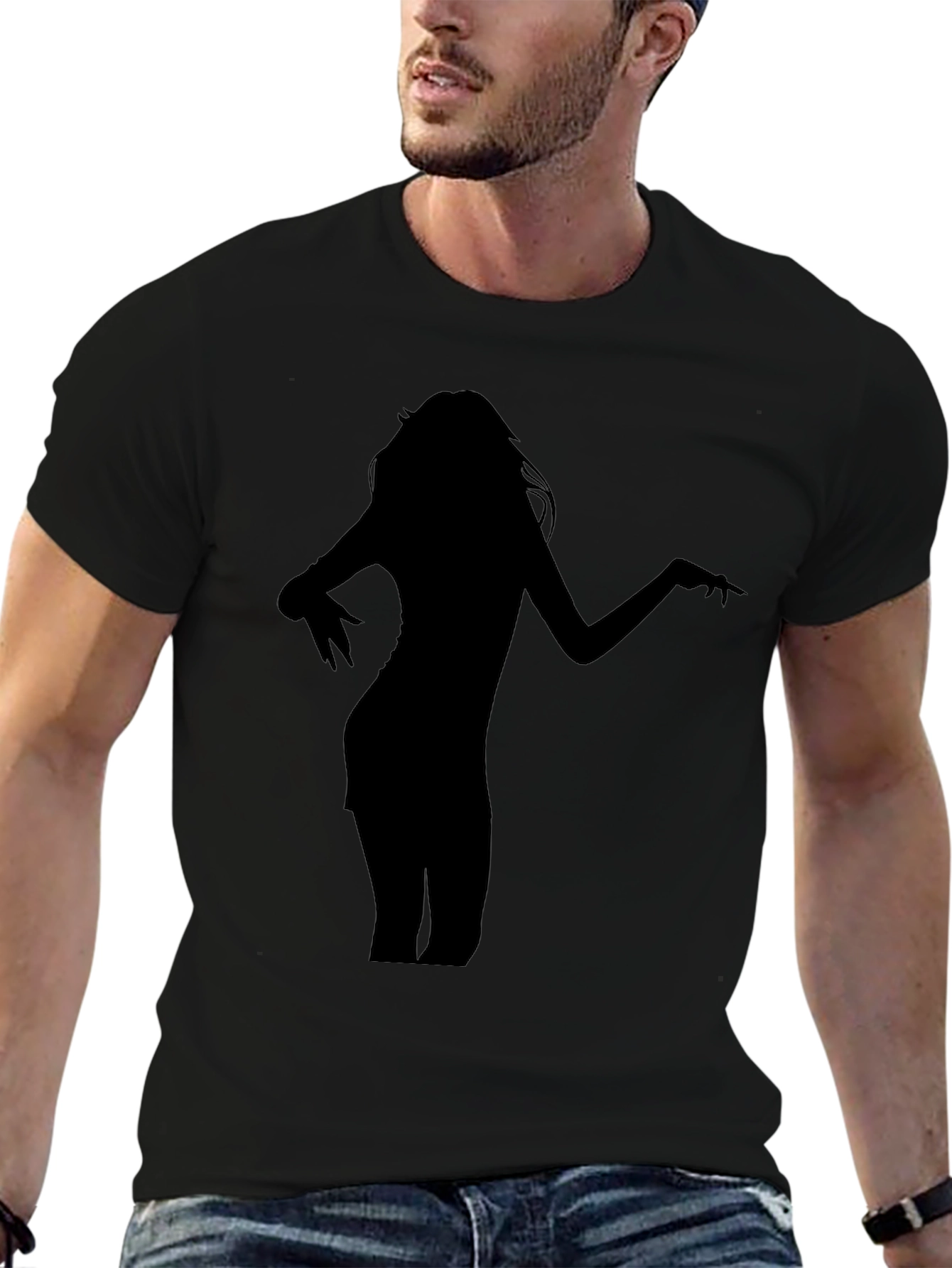 Silhouette Woman Graphic Tee - Stylish Black T-Shirt