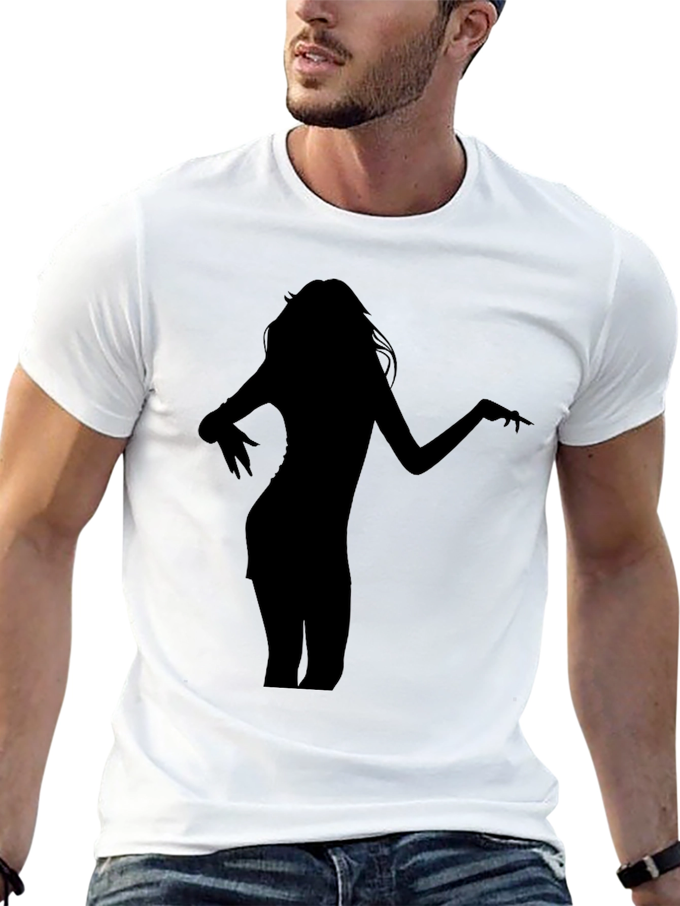 Silhouette Woman Graphic Tee - Stylish Black T-Shirt