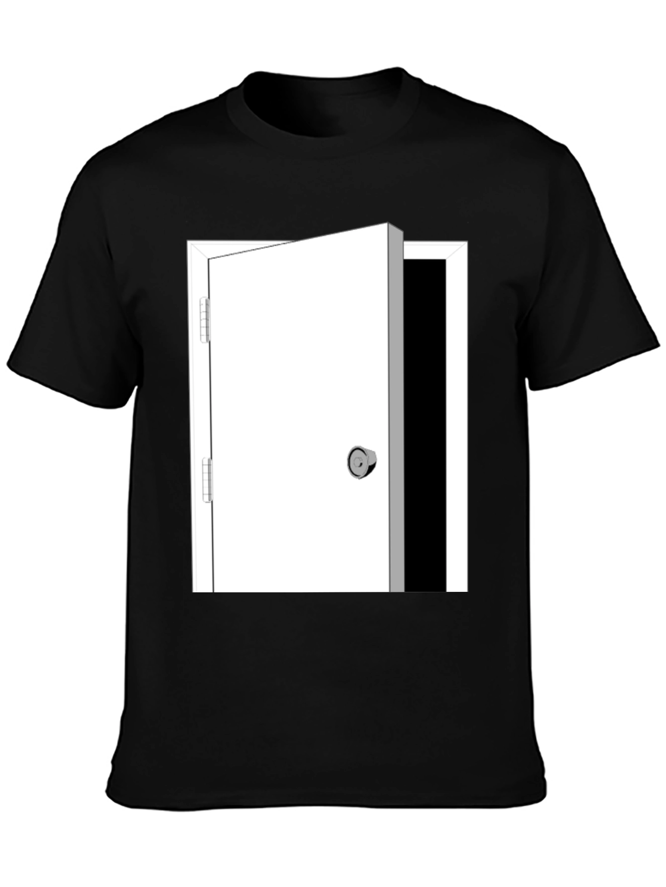 Open Door Graphic Tee - Black Cotton Blend