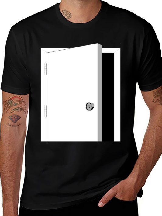Open Door Graphic Tee - Black Cotton Blend