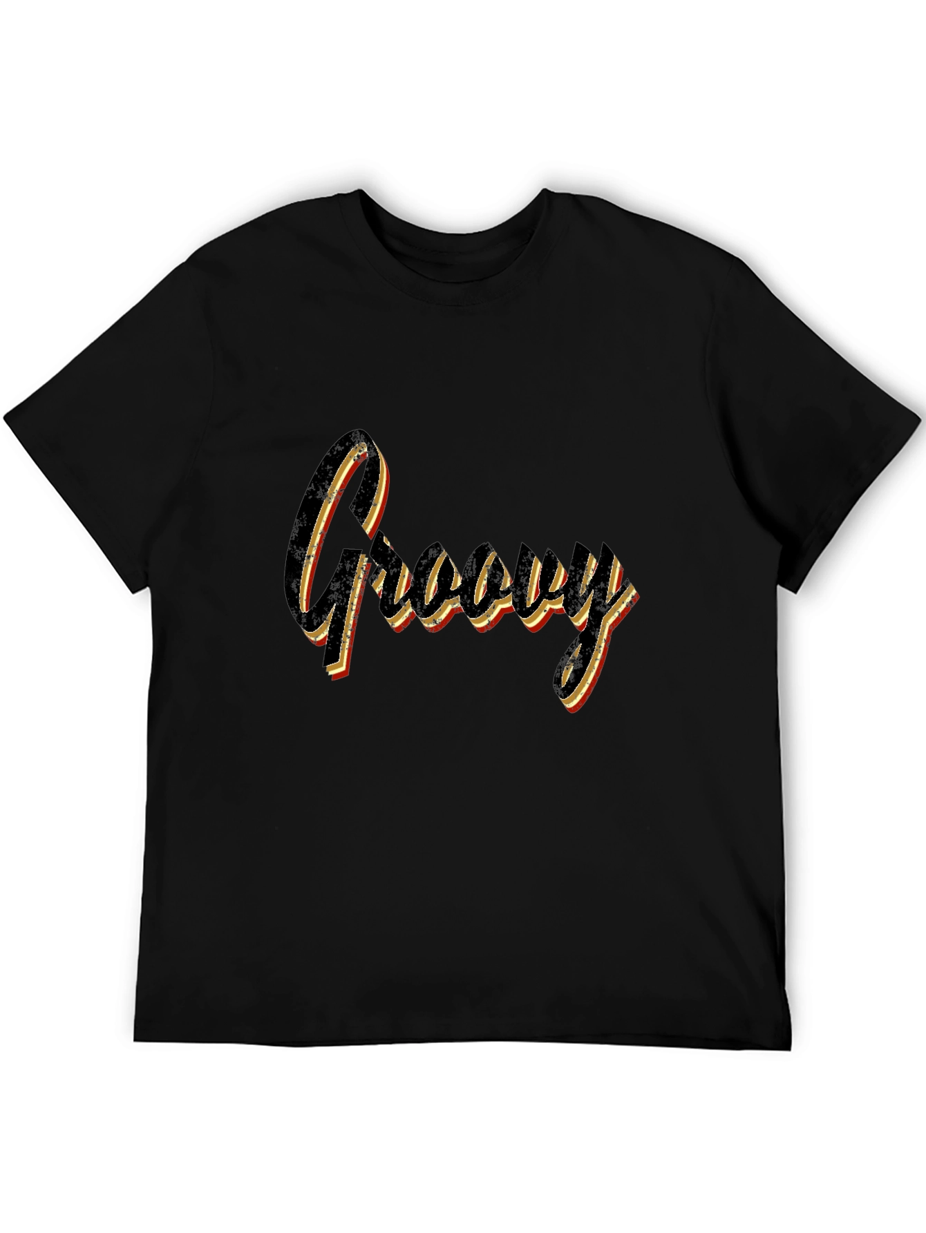 Retro Groovy Graphic Tee - Black