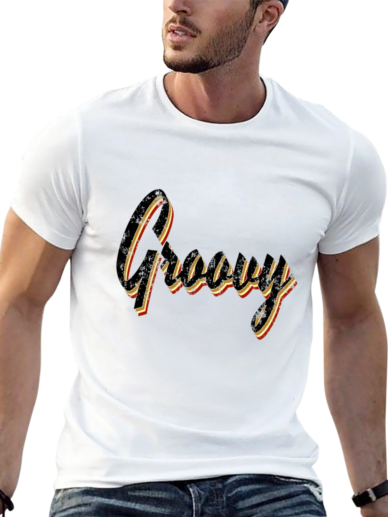 Retro Groovy Graphic Tee - Black