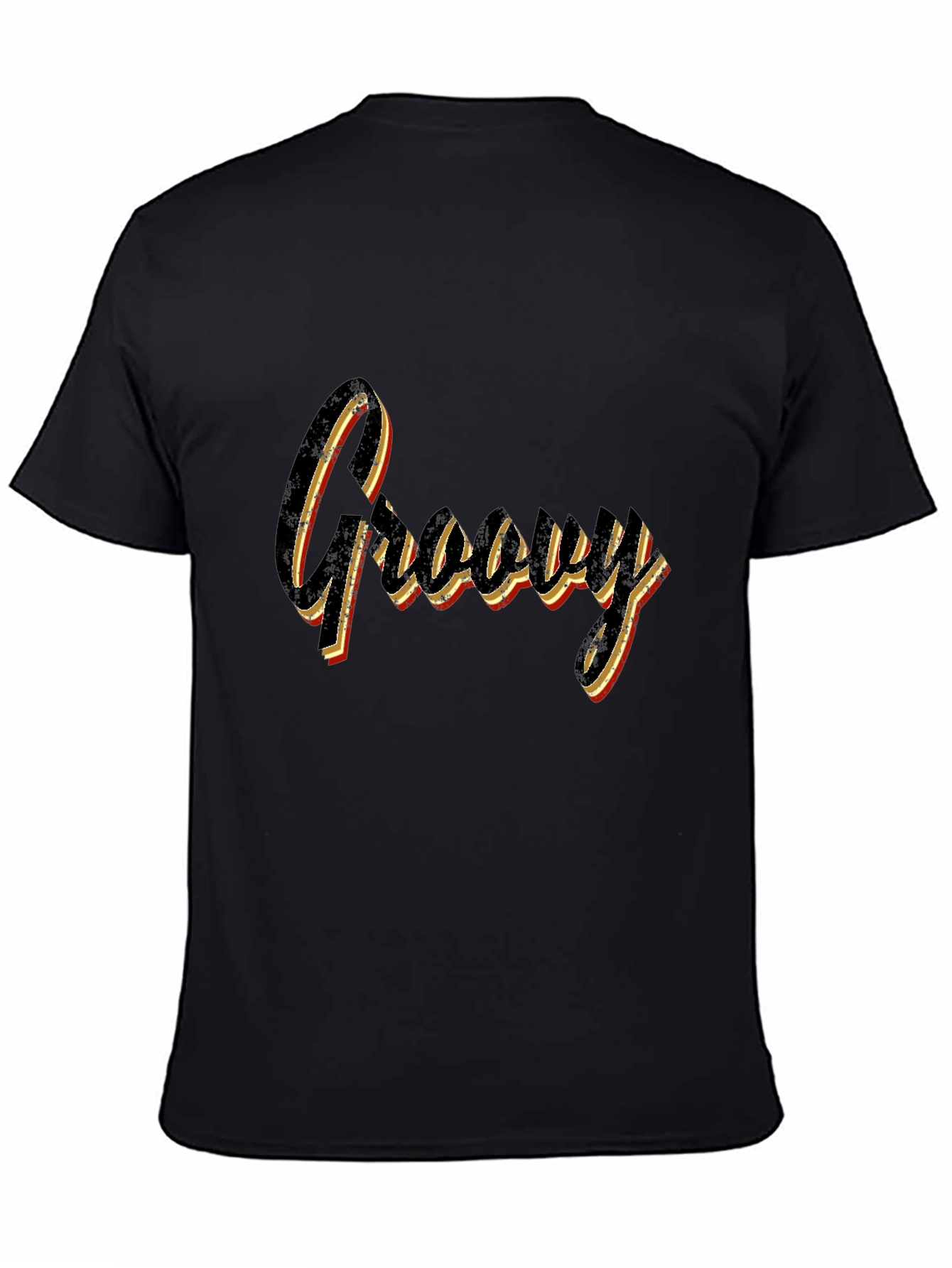 Retro Groovy Graphic Tee - Black