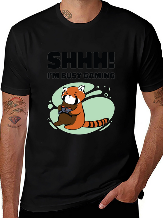 Gamer Red Panda Graphic T-Shirt